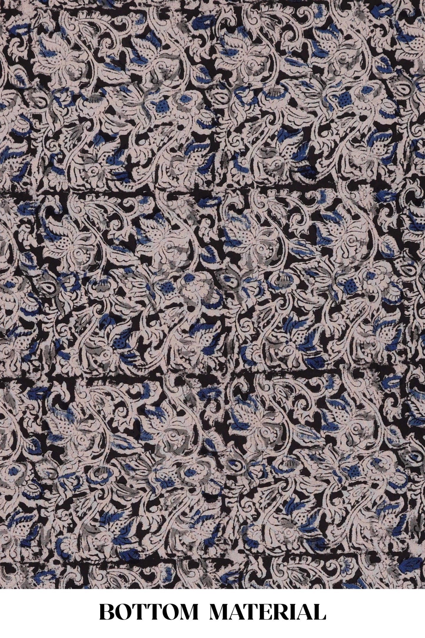 Orange plain cotton chudidhar material with kalamkari style bottom and dupatta