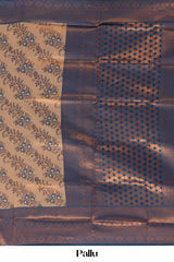 Sandal Lichi Silk Jal Contrast With Richi Pallu