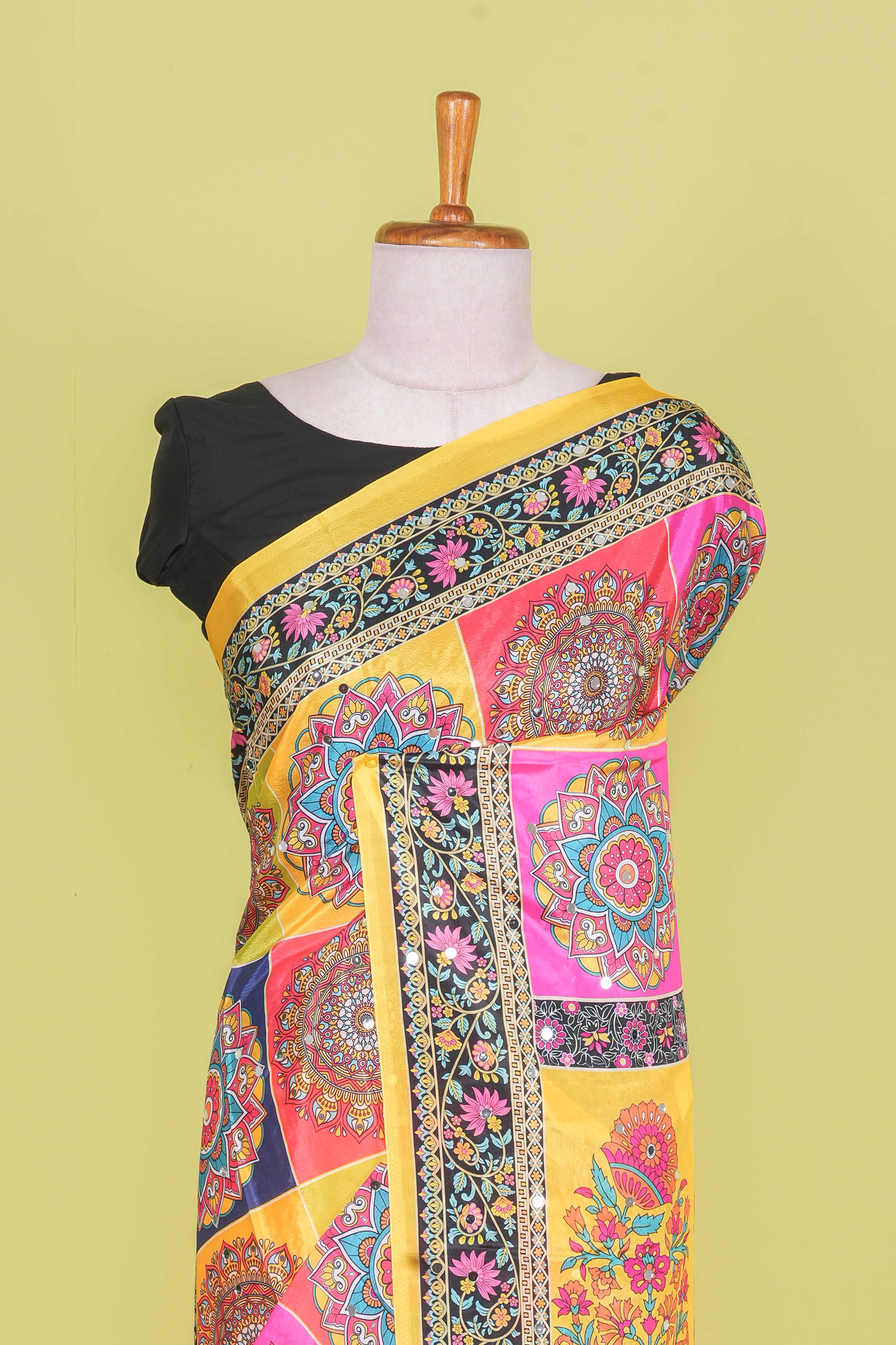 Rajasthani Mirror Work Saree