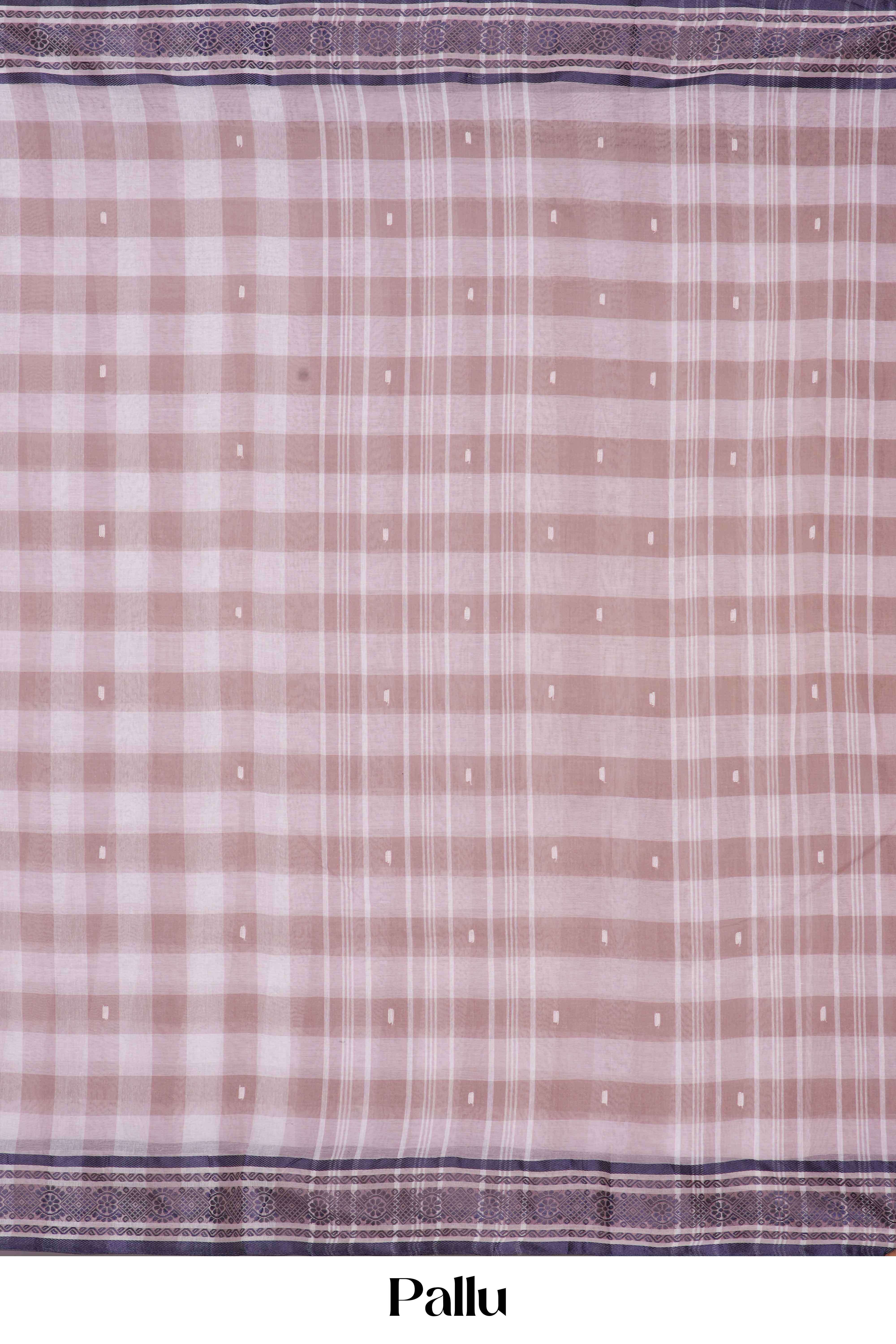Bengal Cotton Saree Checks With Thread Butta