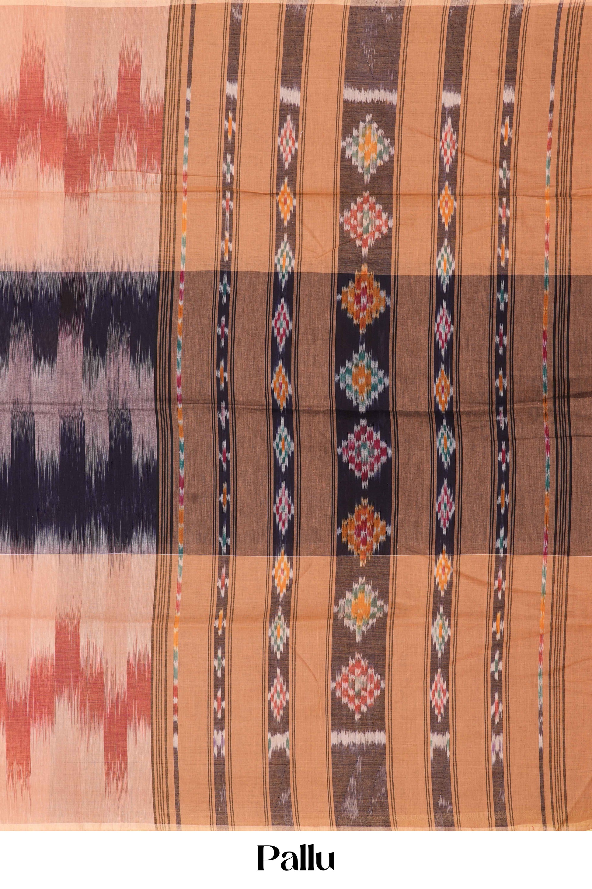 khadi cotton mixed color saree