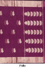 maroon slub cotton saree