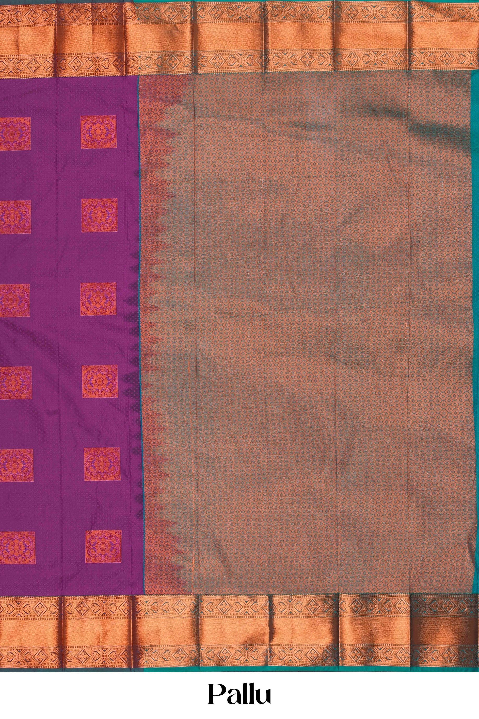 purple checked saree with contrast pallu