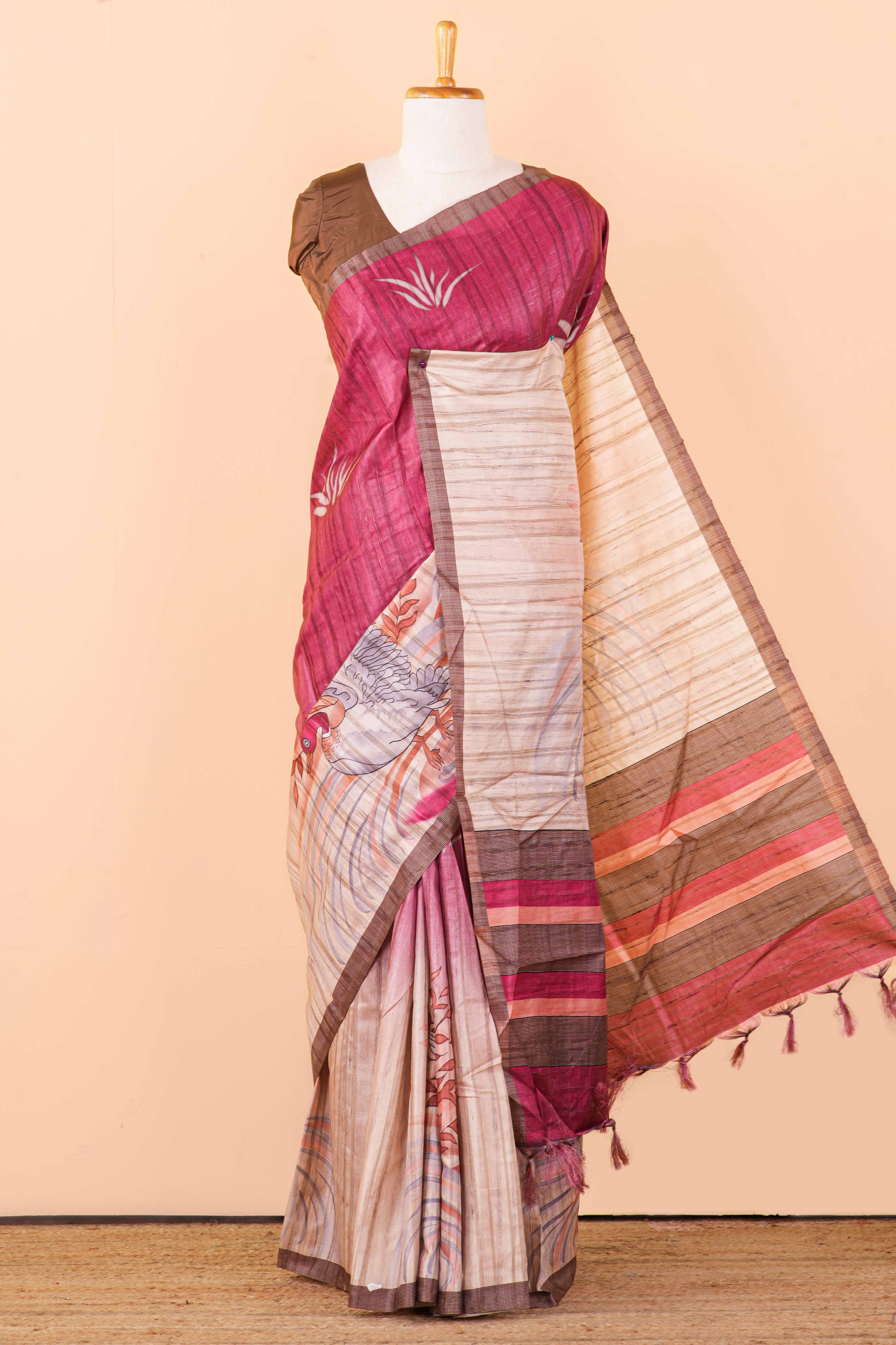 matka tussar saree
