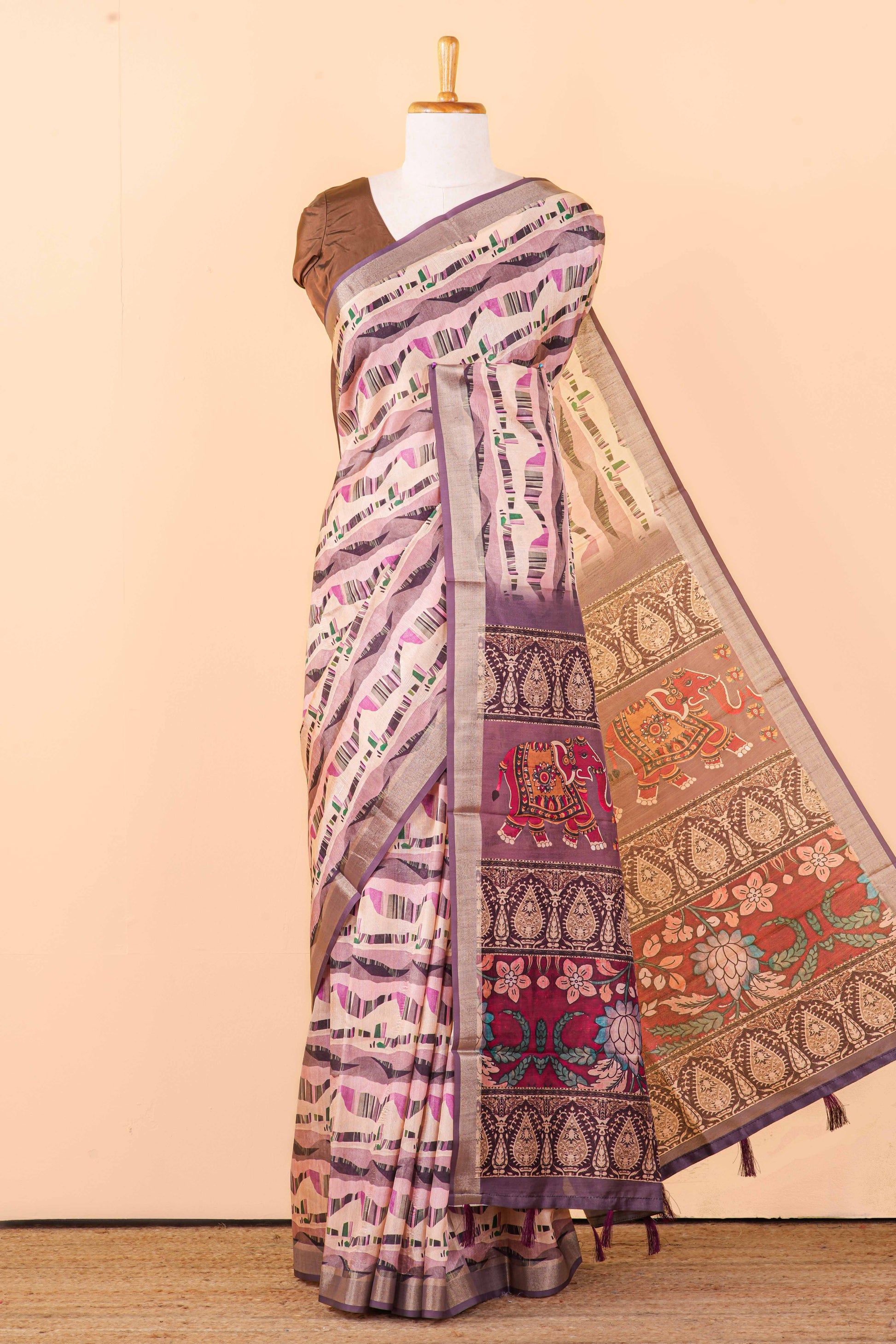 multi matka tussar saree