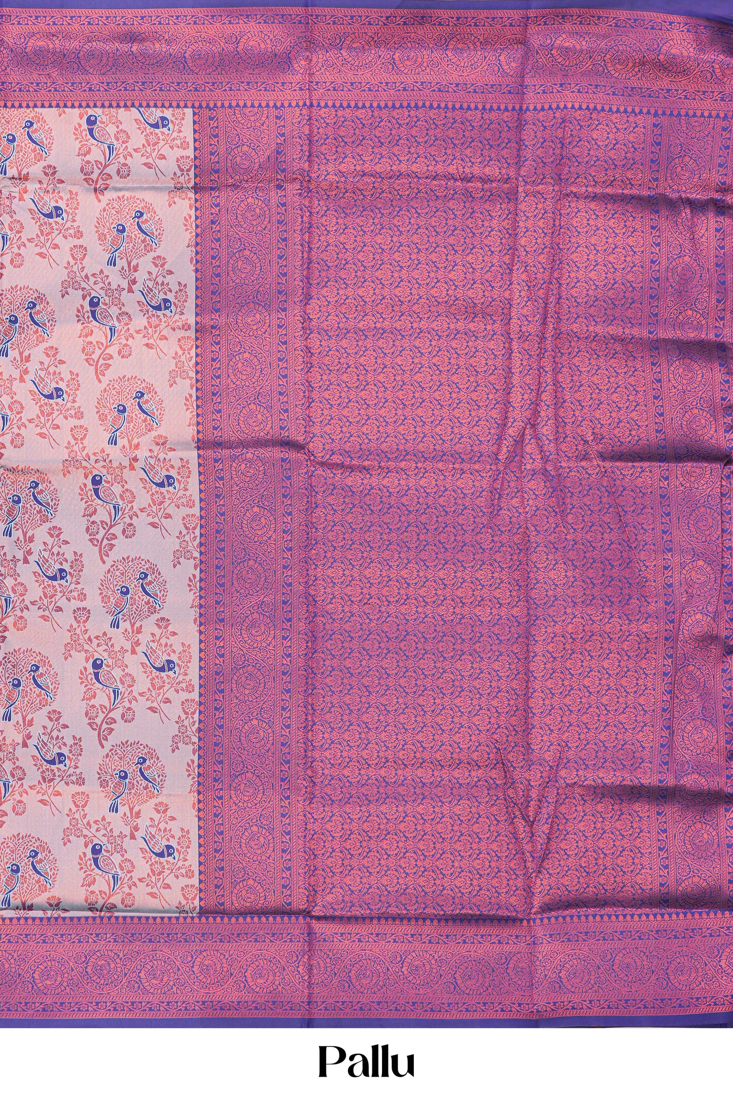 lichi silk with purple border