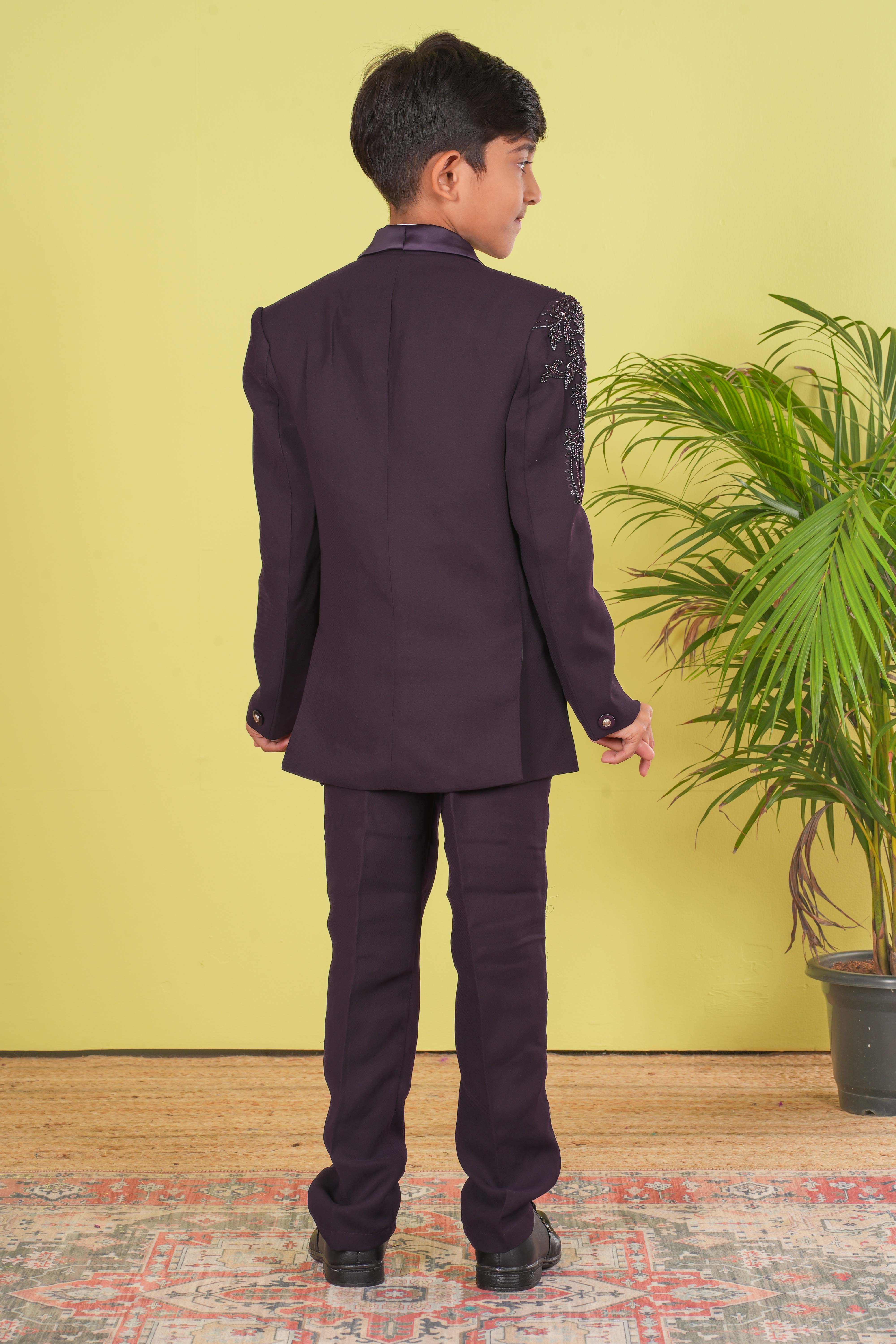 Boy's Designer Coat Suit Set