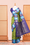 Green Art Silk Saree Body Detailing Zari Butta And Border Are Highlight Contrast Color With Intricate Zari Woven Elephant, Peacock Motifs With Golden Zari WeavingPallu