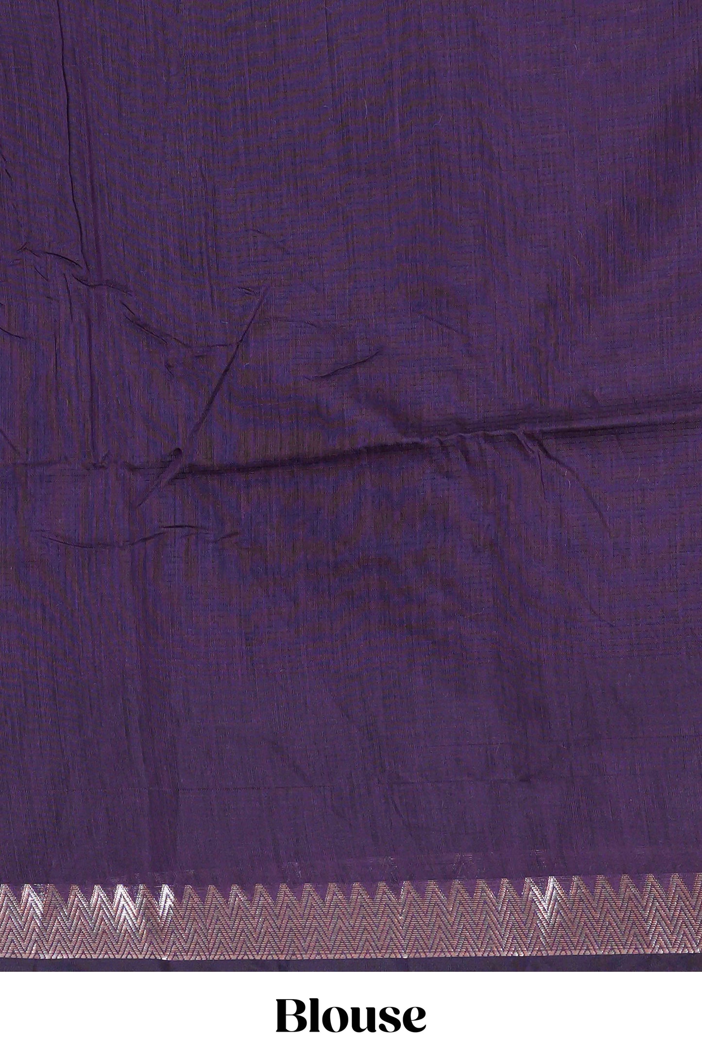 Purple mushru silk saree with zari butta, self zari border and striped pallu
