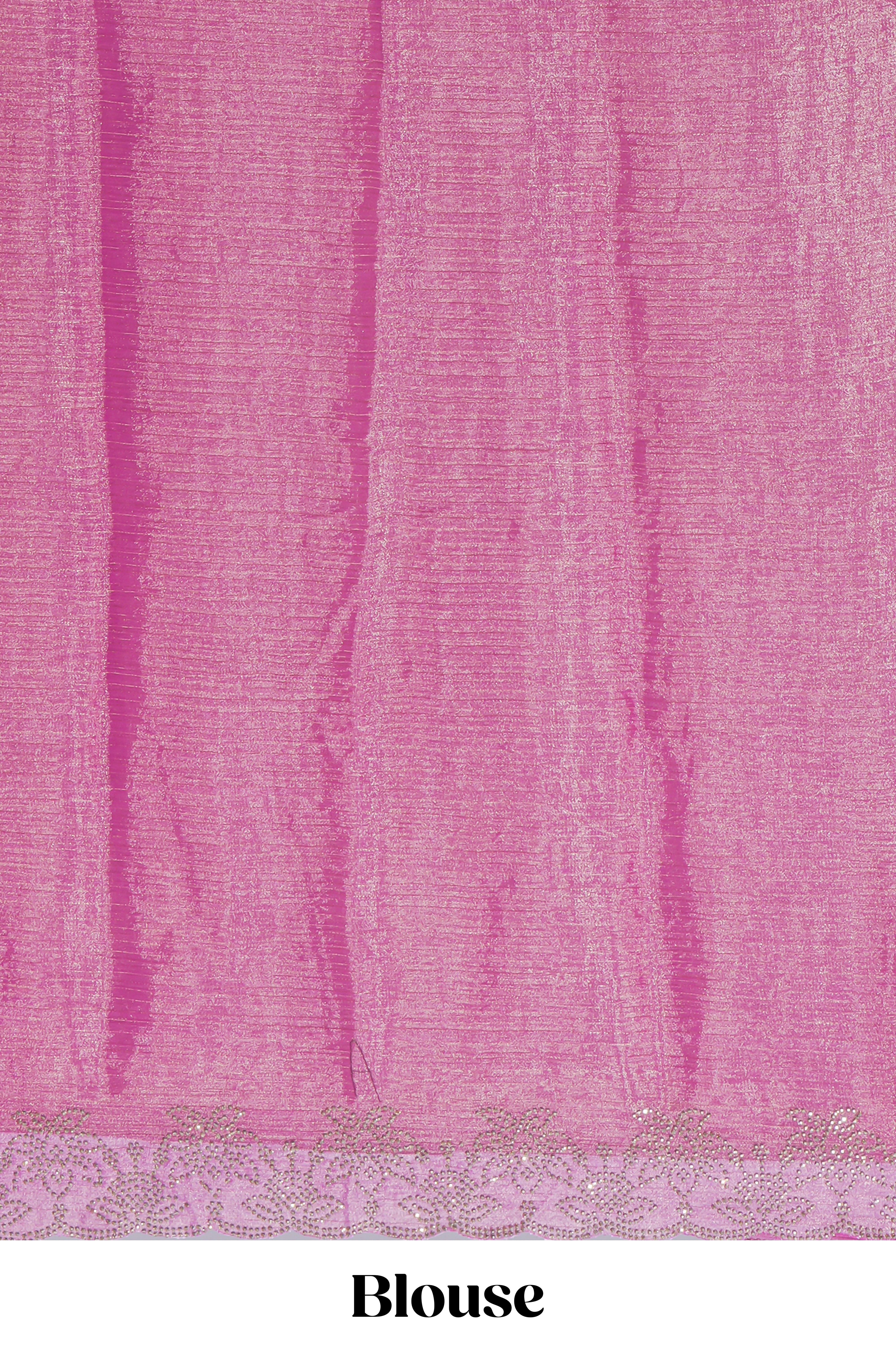 Pink wave embroidery work designer saree with self border and matching blouse
