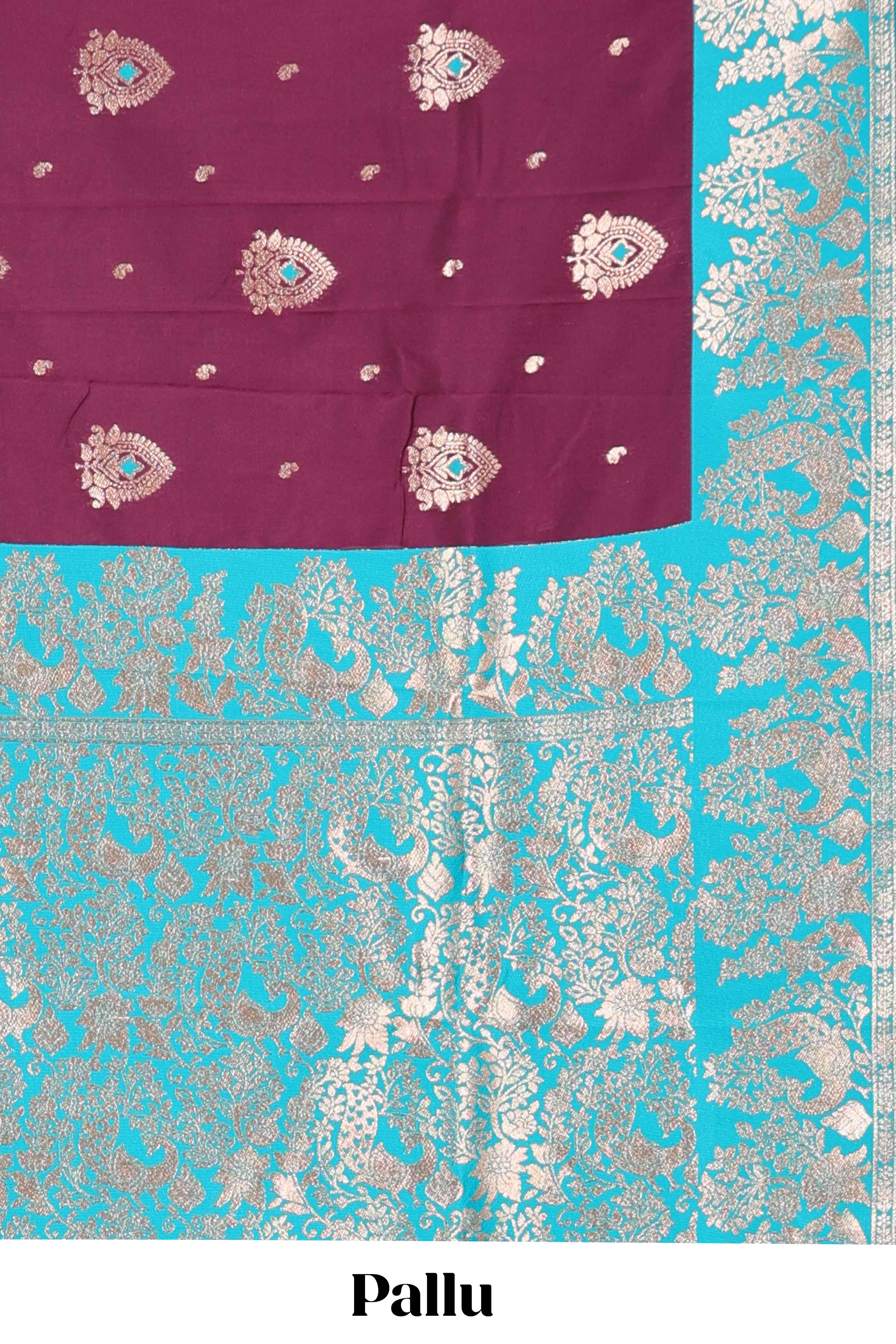 Brown Semi Soft Silk Saree Body All Over Small Gold Zari Butta And Zari Border With Grand Zari Rich Pallu