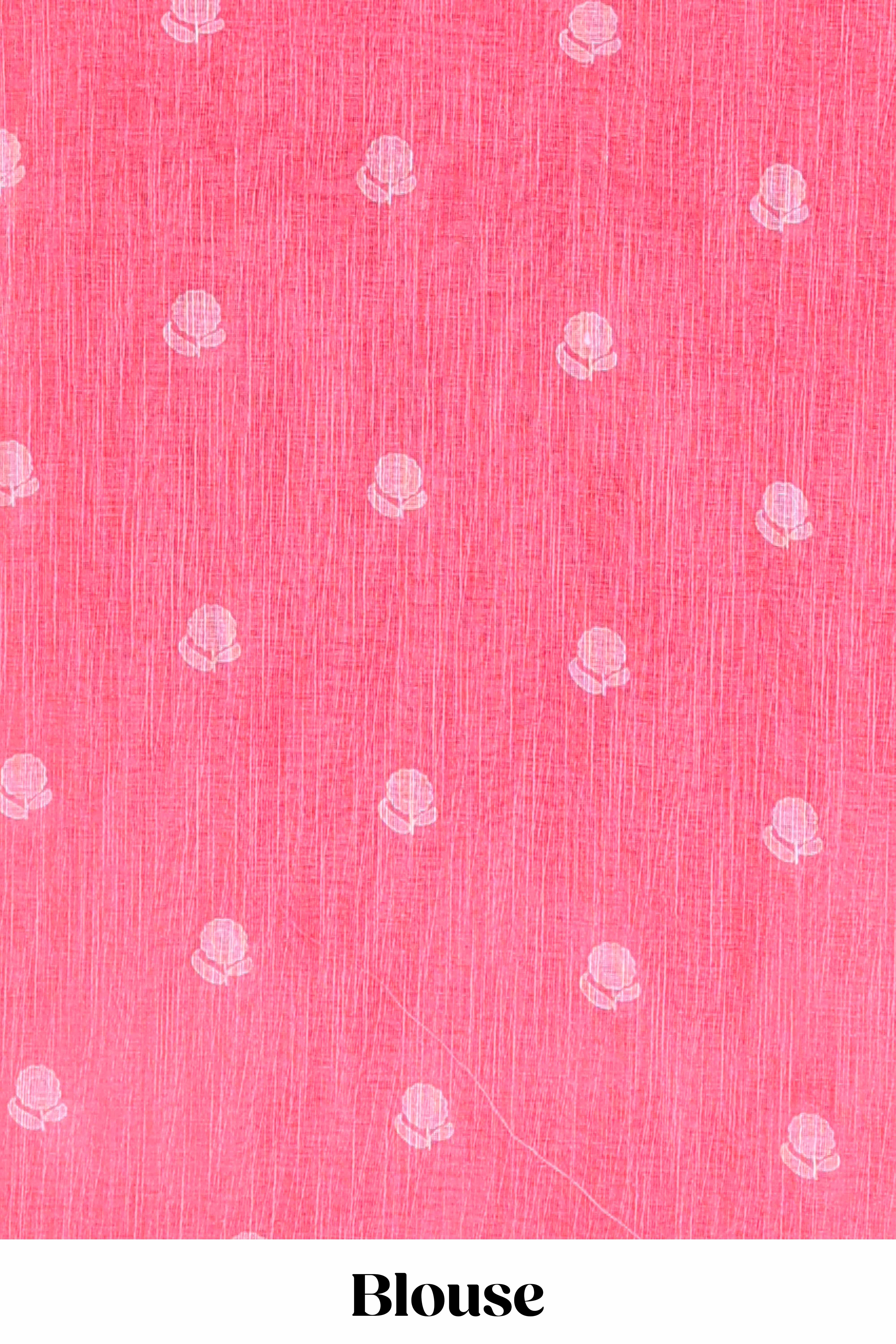 Red Linen Cotton Body Flower Print With Border Pichwai and Lotus Flower Print and Printed Blouse
