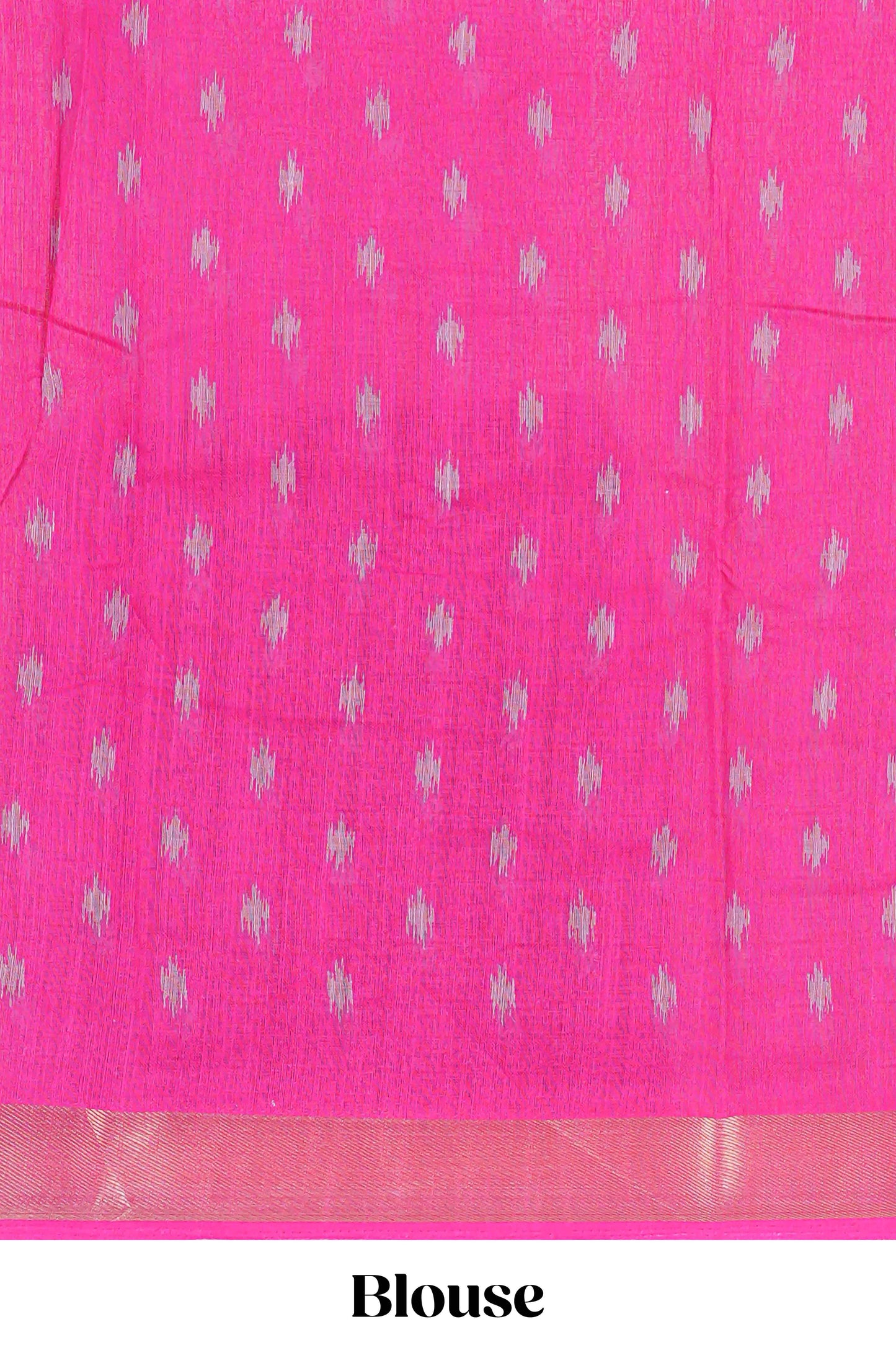 White ikkat style linen cotton saree with contrast border and pallu