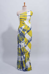 Multi color shibori design mul mul cotton saree with self pallu