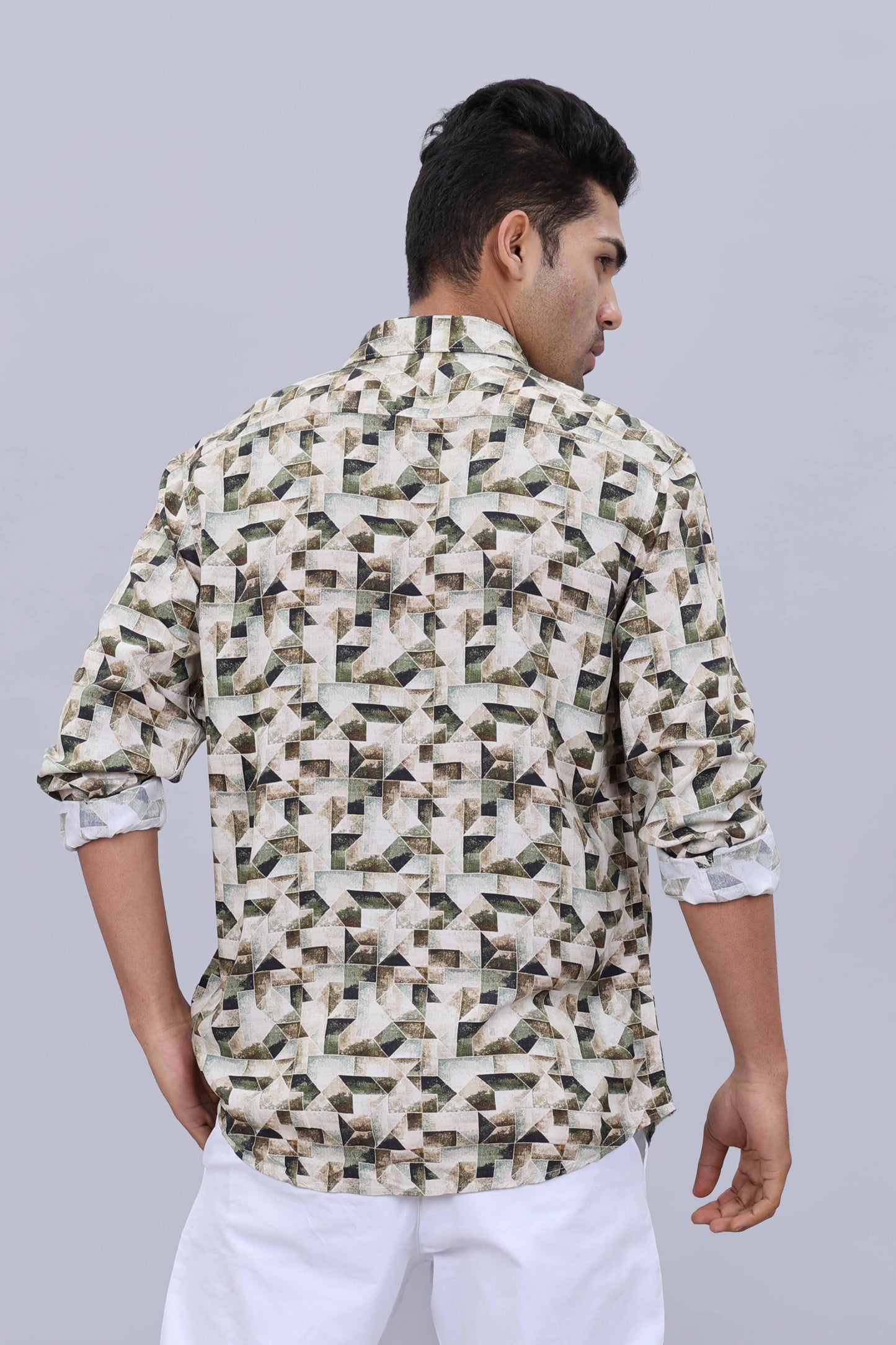 Men’s Pure Cotton Dobby Fancy Printed Slim Fit Shirt