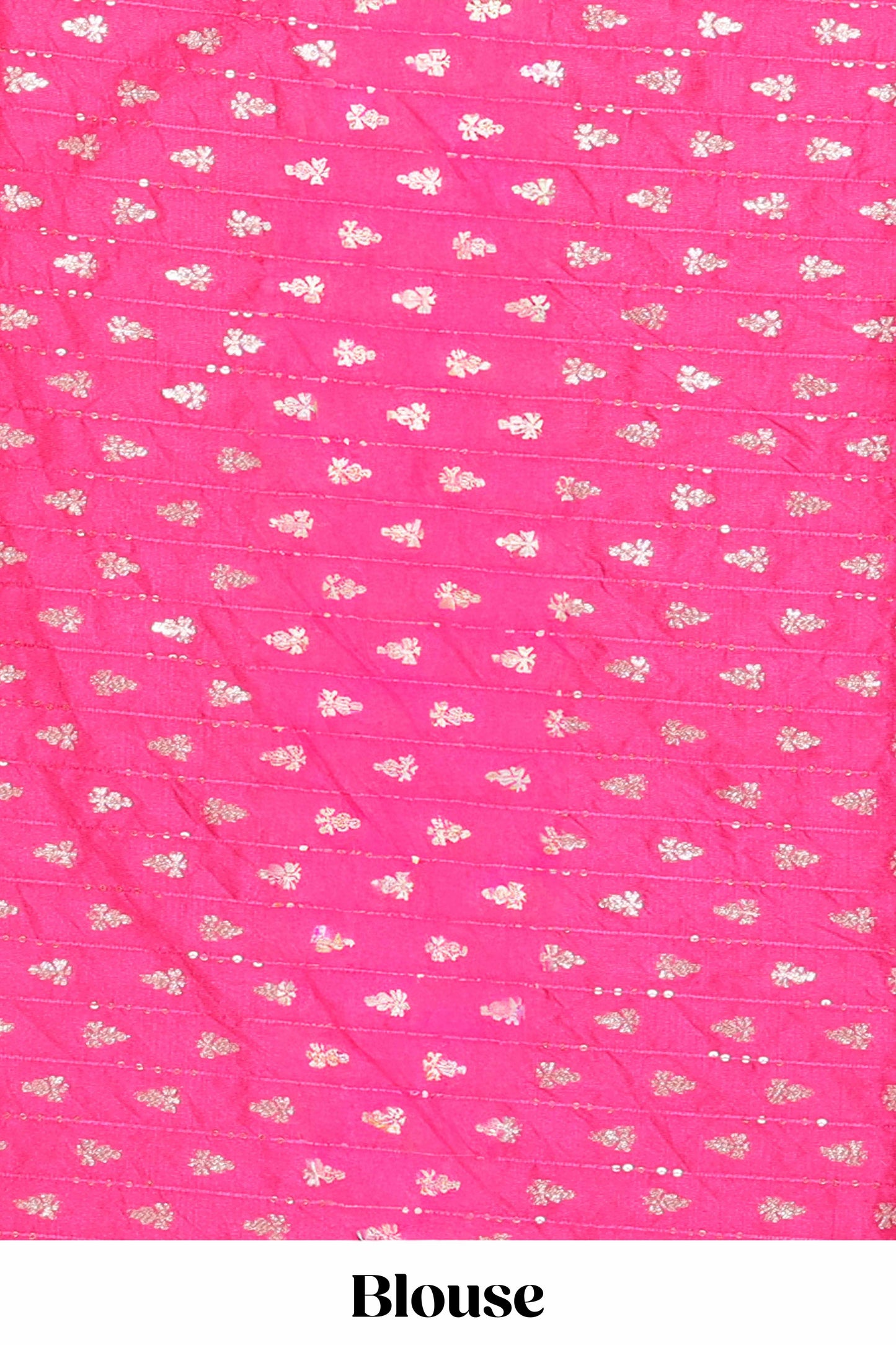 Pink checked peacock zari butta art raw silk saree with zari border and matching blouse