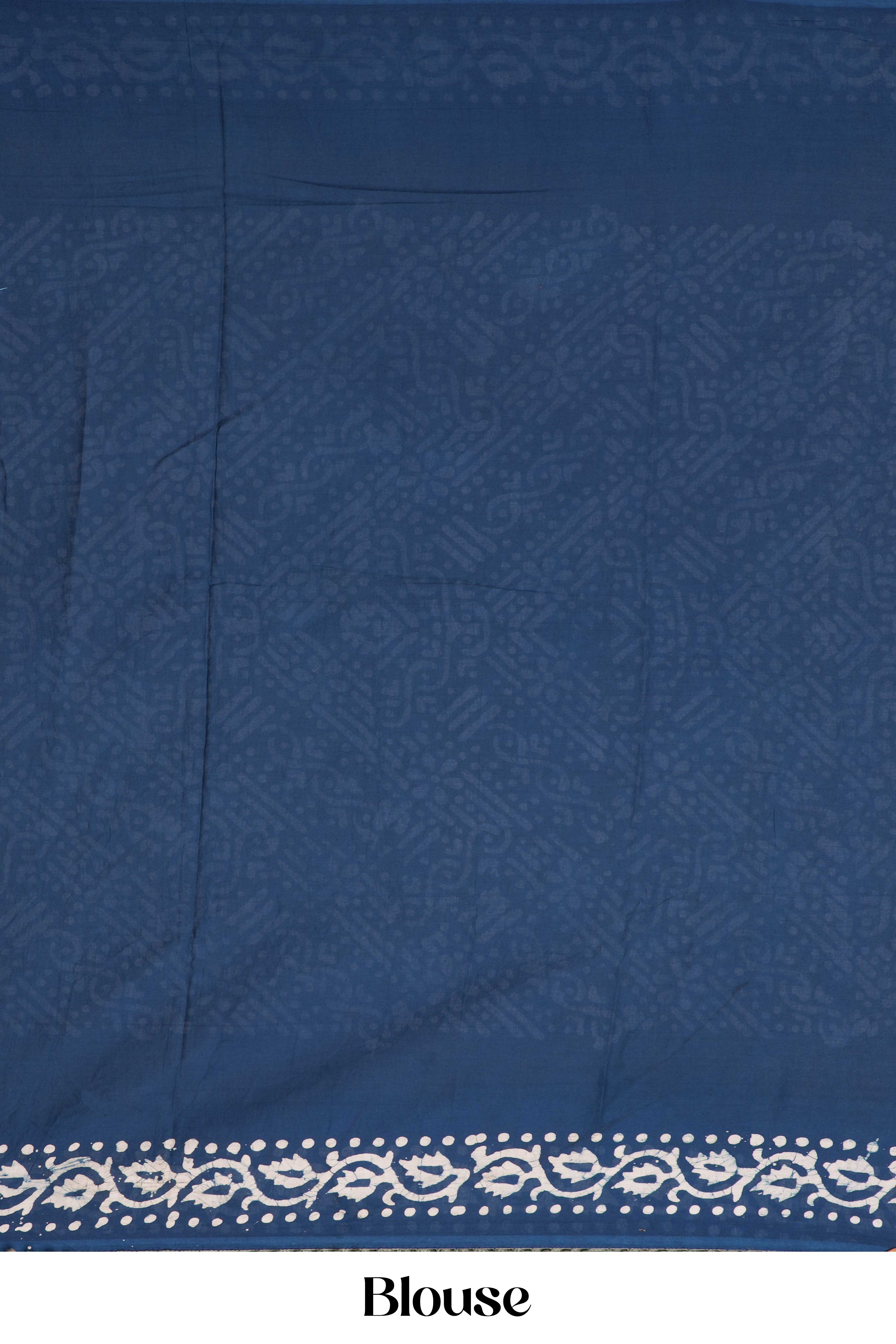 Mul Mul Cotton Saree Batik Print Across The Body With Contrast Pallu