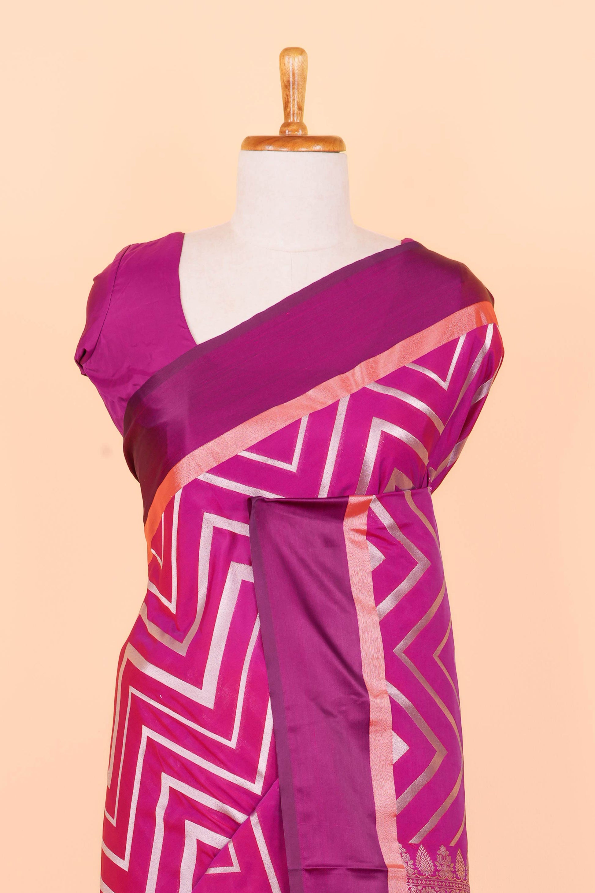 purple art silk saree