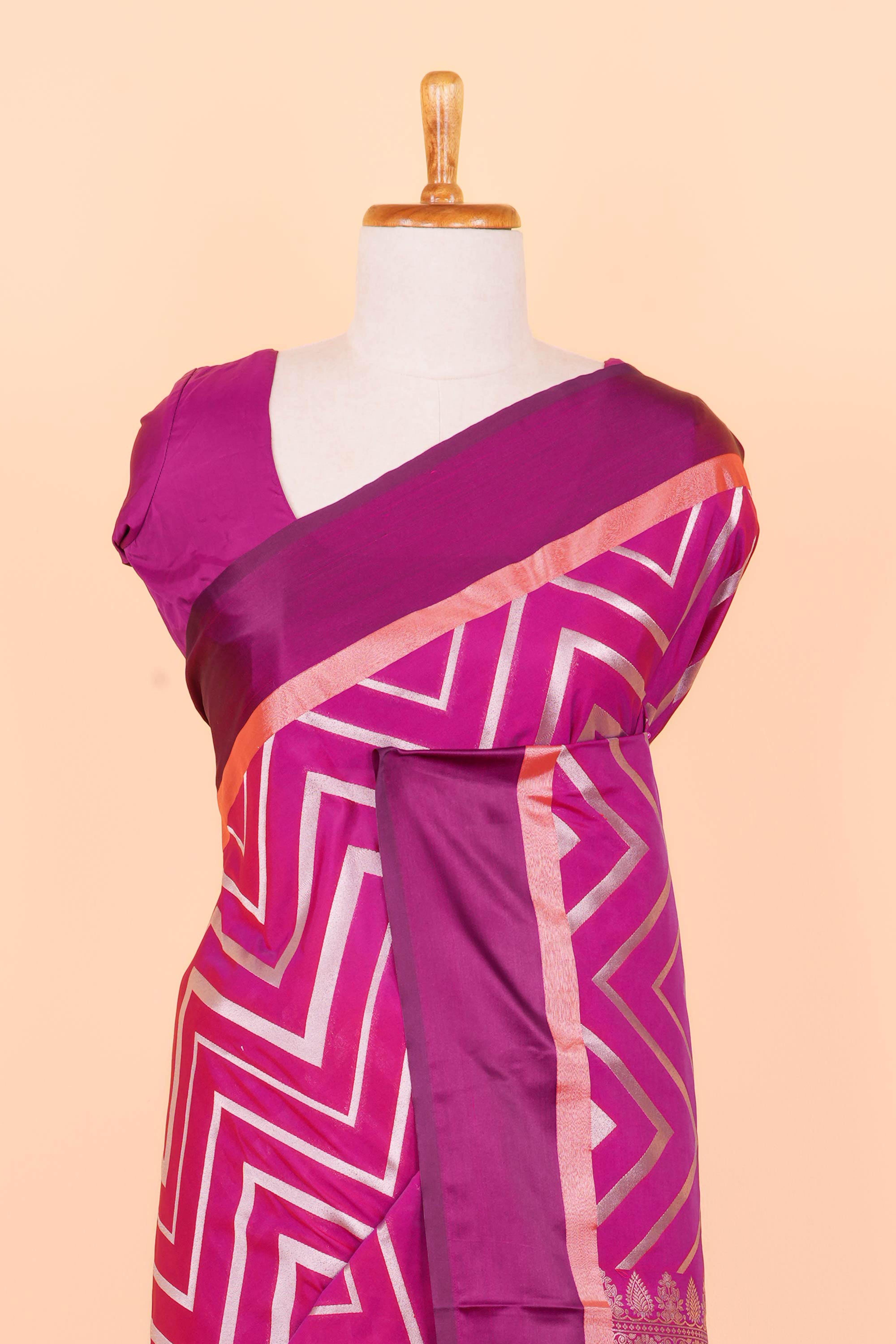 purple art silk saree