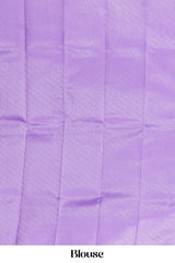 Elegant Lavender Lichi Silk Saree Subtle Self-Woven Leaf Motif In a Jacquard Style Pattern Contrast Pallu