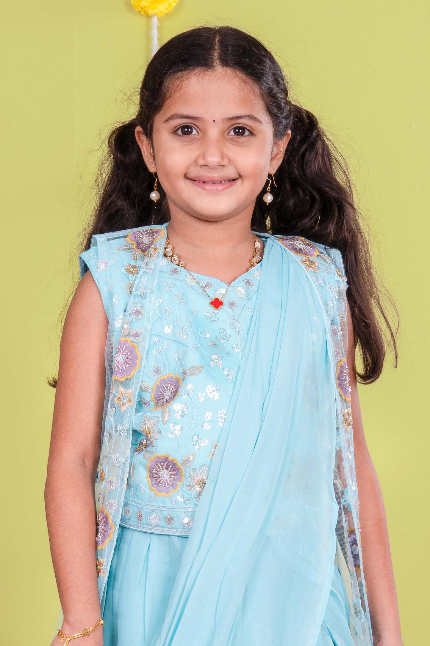 Girl's Ethnic Lehenga Saree