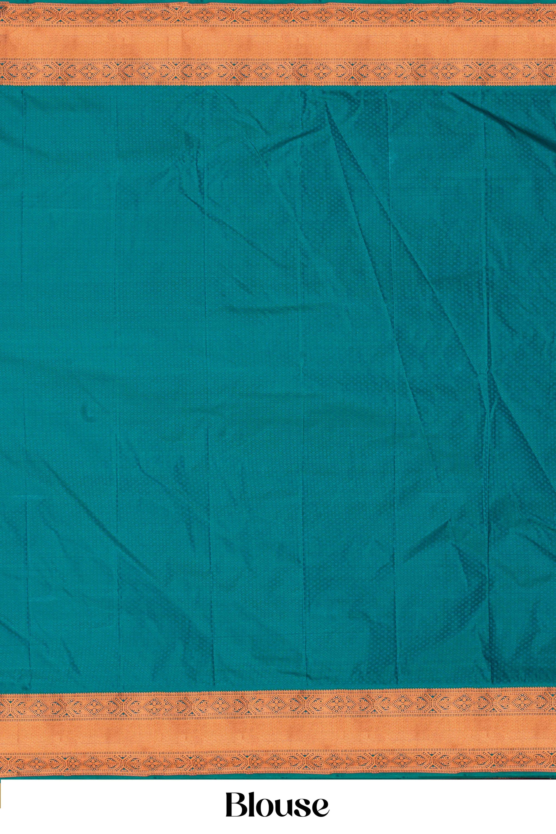 Teal blouse with gold border