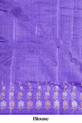 Green Kathi Silk Saree All Over Butta With Contrast Flower Motifs Pallu Along With Blouse