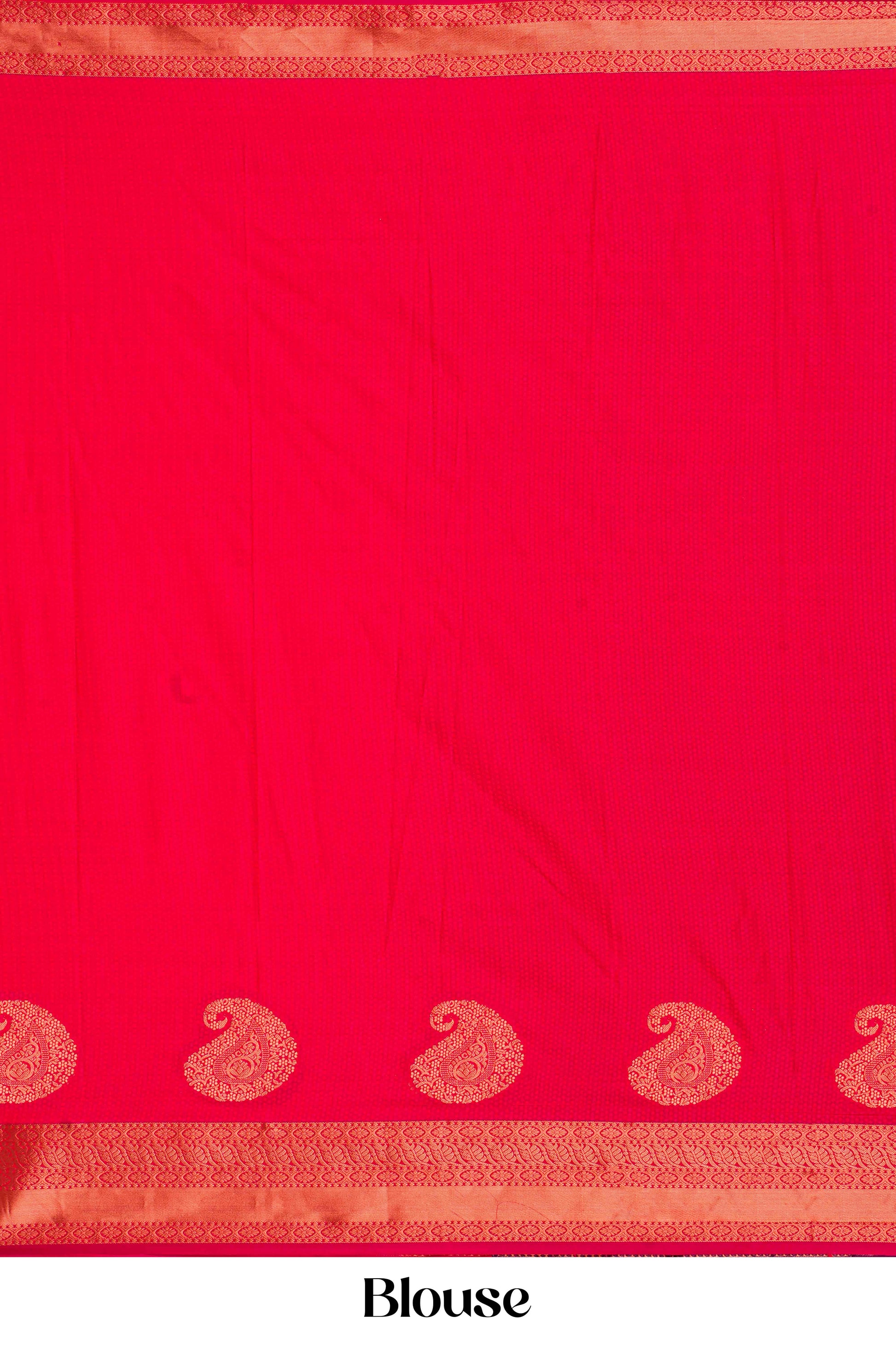 Red blouse with a decorative border