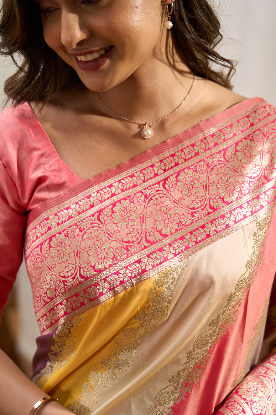 Art Silk Saree Rangart Design Across The Body With Contrast Pallu