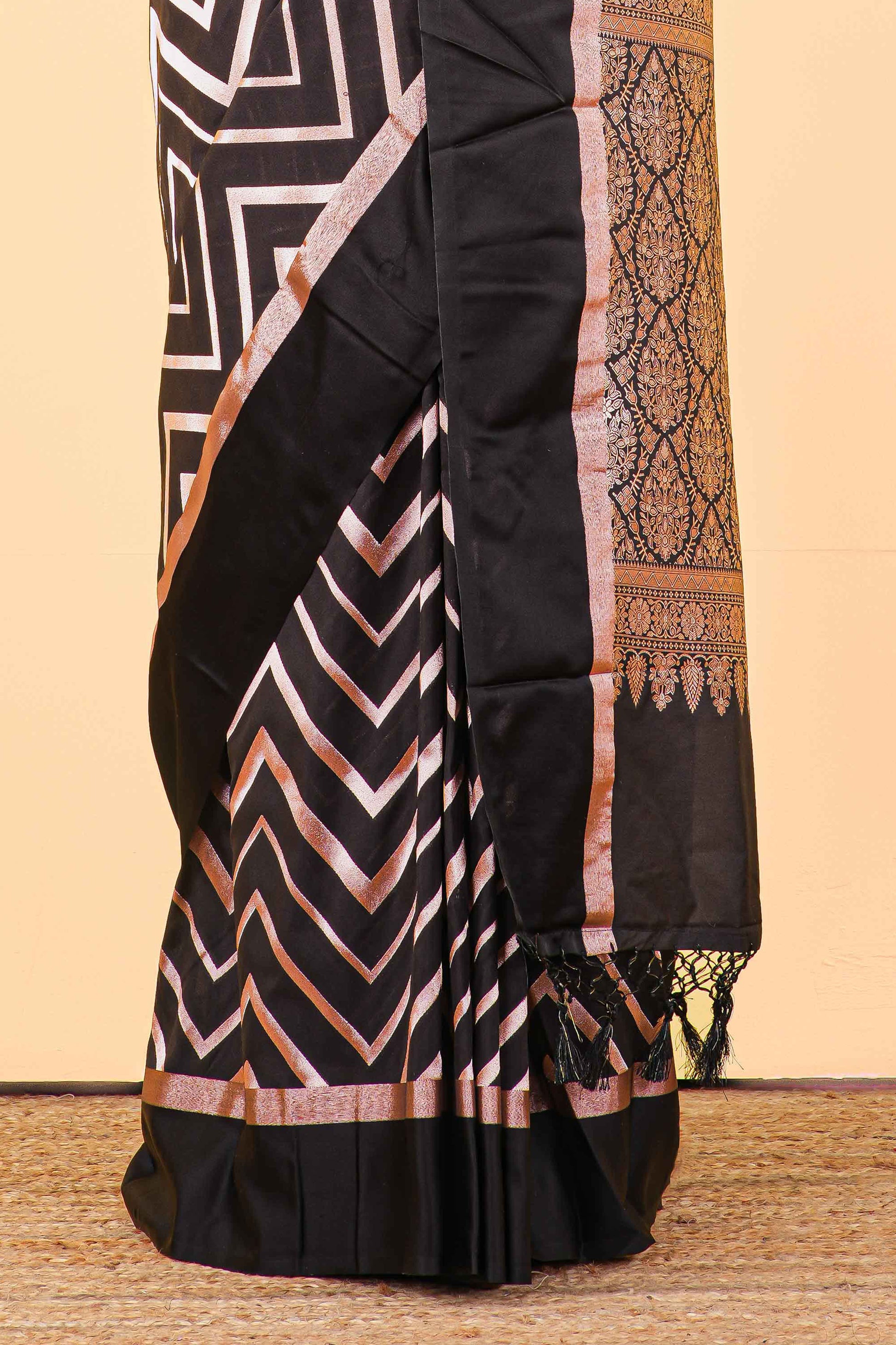 black color art silk saree