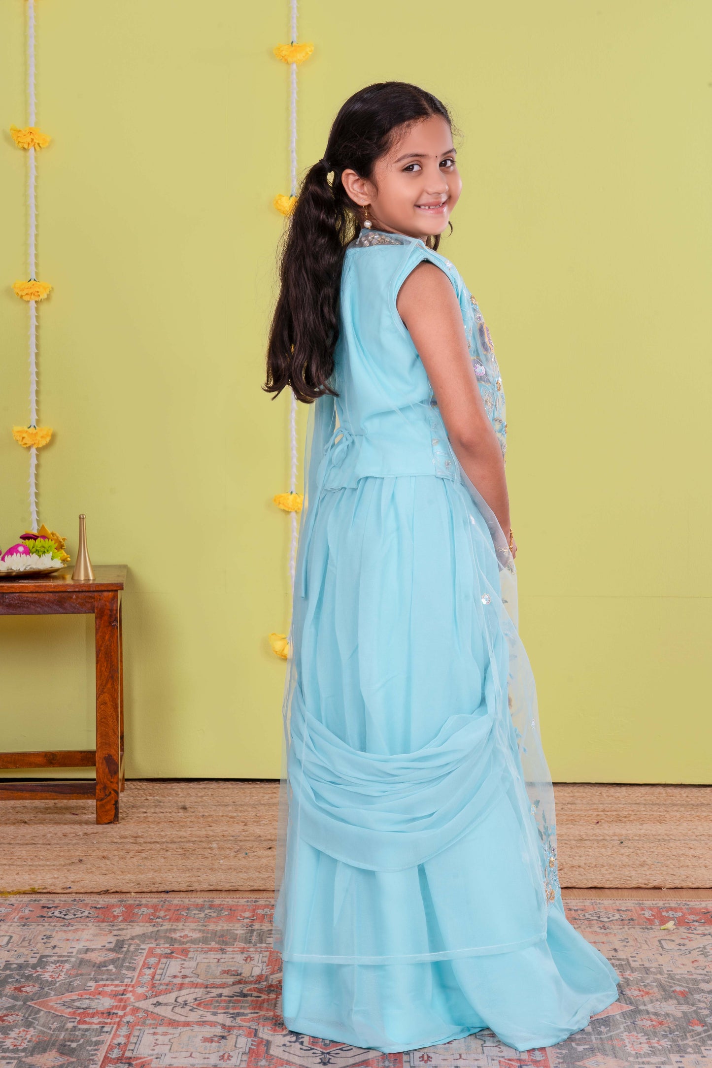 Girl's Ethnic Lehenga Saree