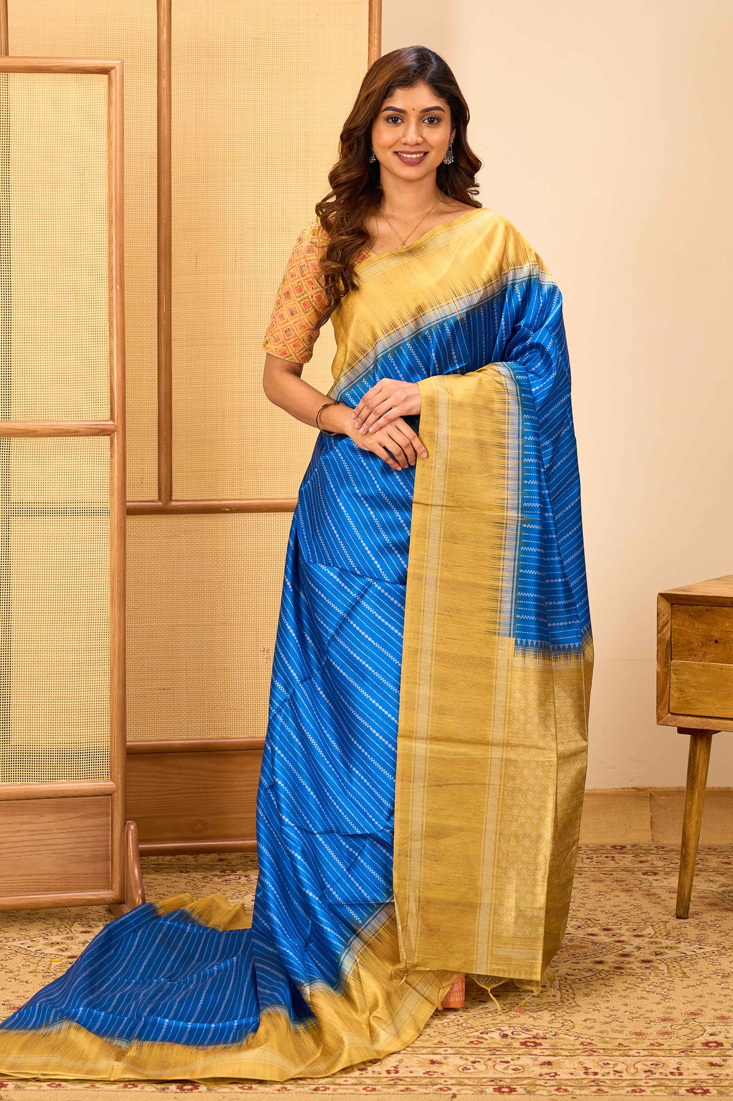 Blue Color Tussar