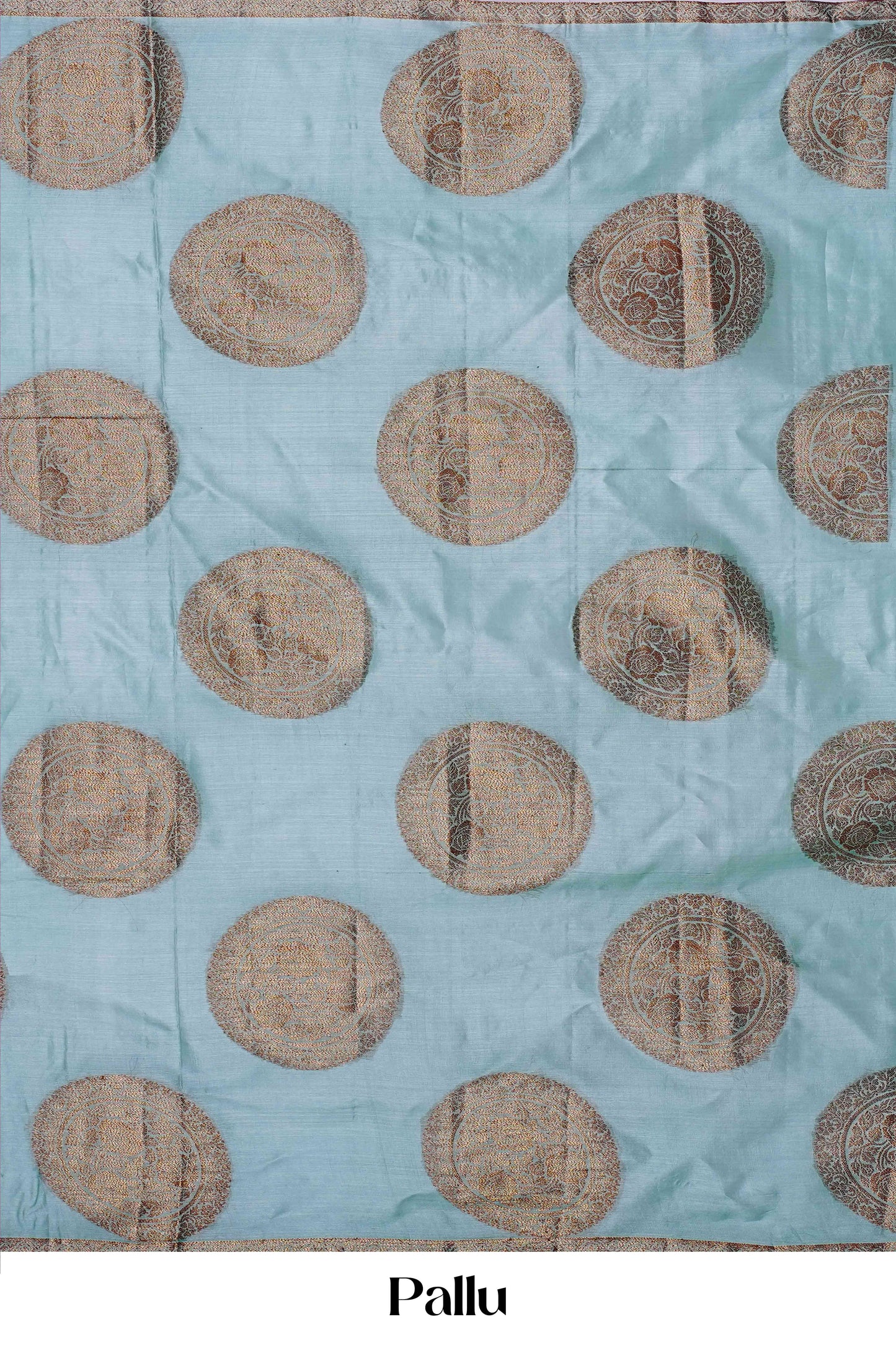 Majestic Pure Tussar Silk Saree in Aqua Blue with Oversized Silver Zari Butta Motifs and Contemporary Traditional Elegance