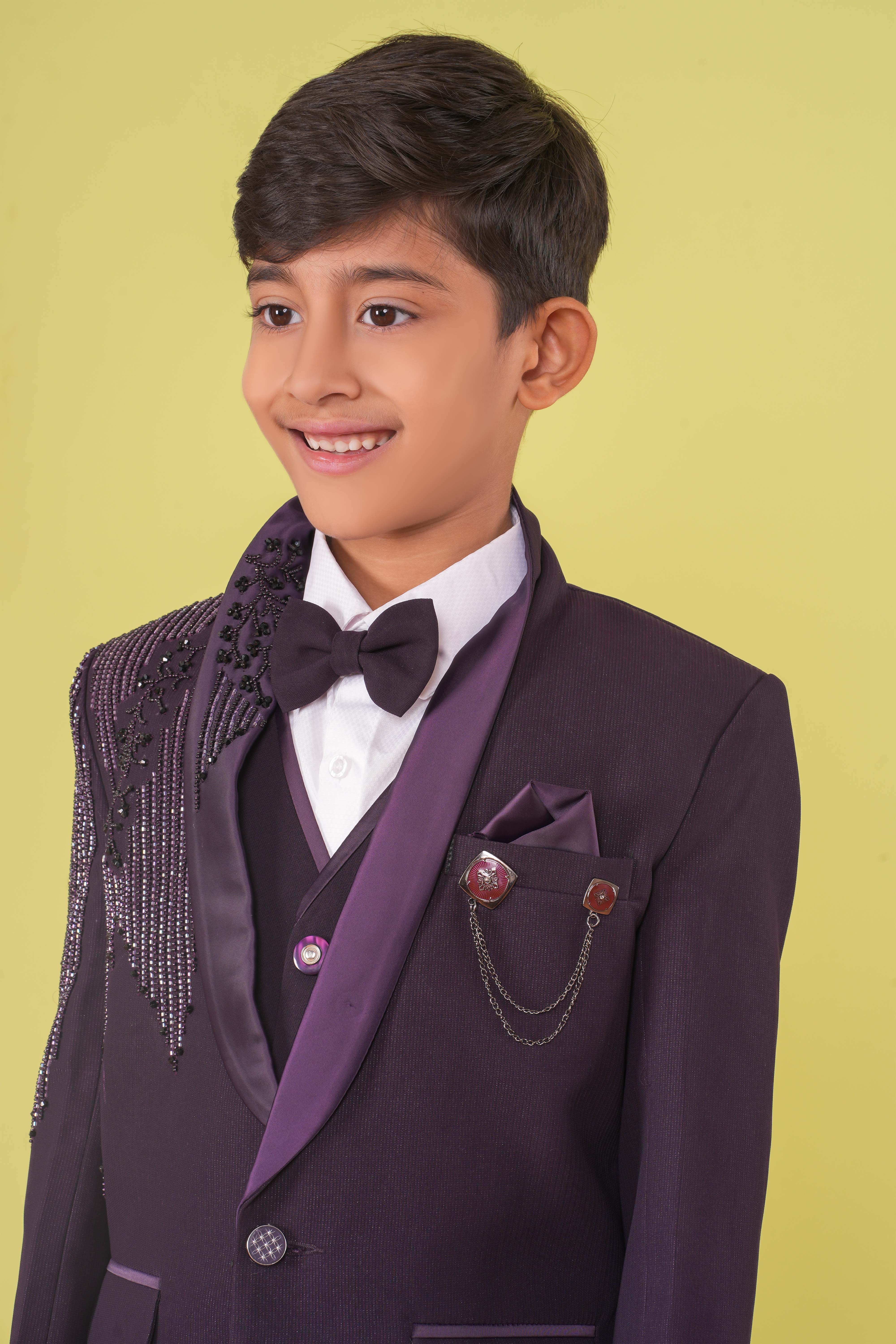 Boy's Designer Coat Suit Set