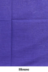 Violet plain mul mul cotton saree with self border and matching blouse