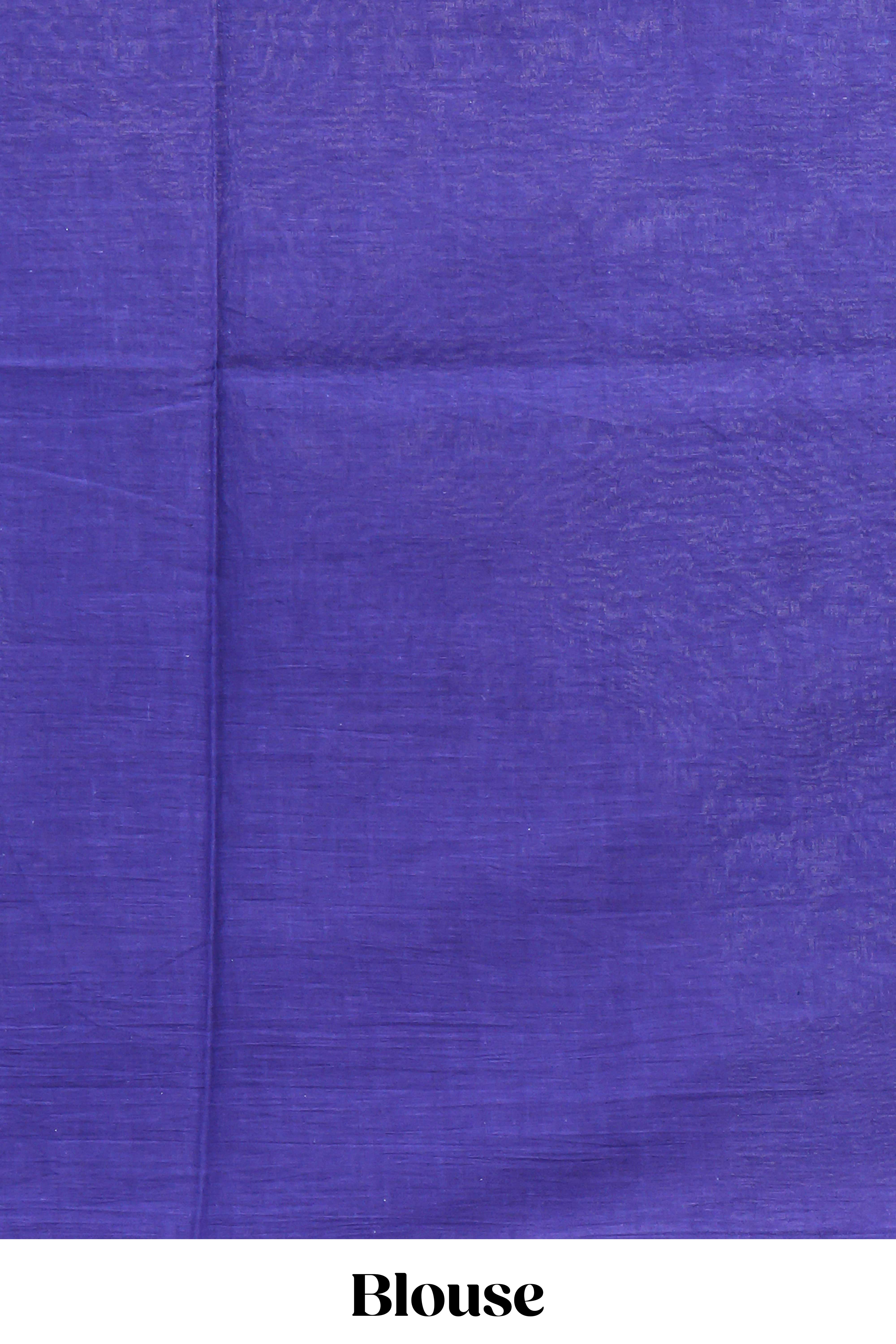 Violet plain mul mul cotton saree with self border and matching blouse