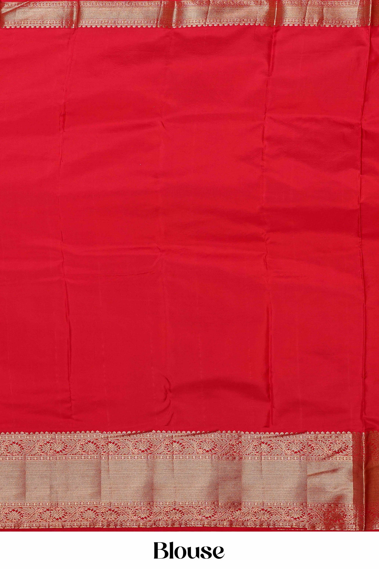 Ivory & Red Contrast Border Wings Design Kanchipuram Pure Silk Saree