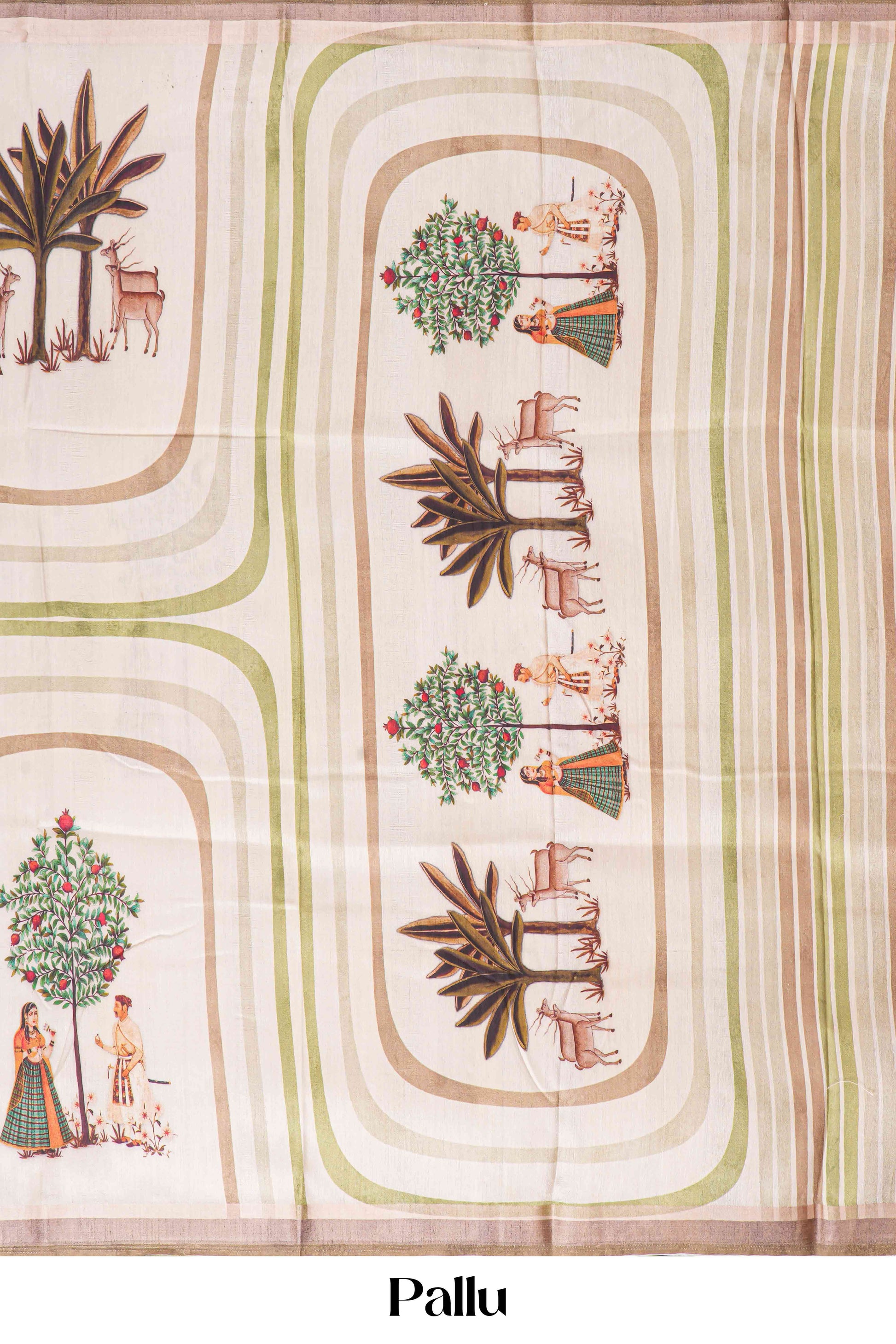 matka saree with printed pallu