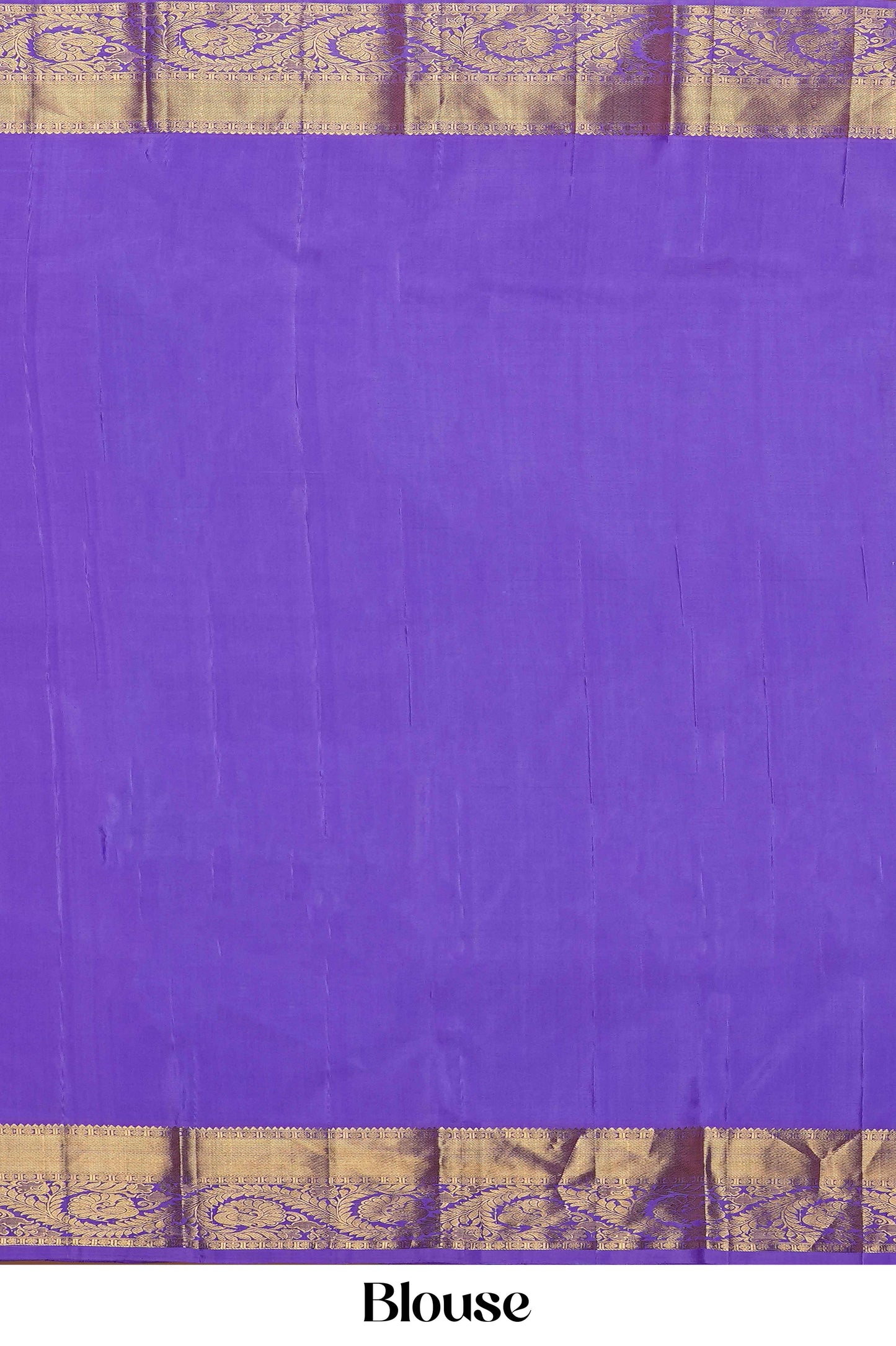 Kanchipuram PAqua Blue & Royal Purple Contrast Border Kanchipuram Pure Silk Saree with Gold Buttas and Rich Zari Palluure Silk