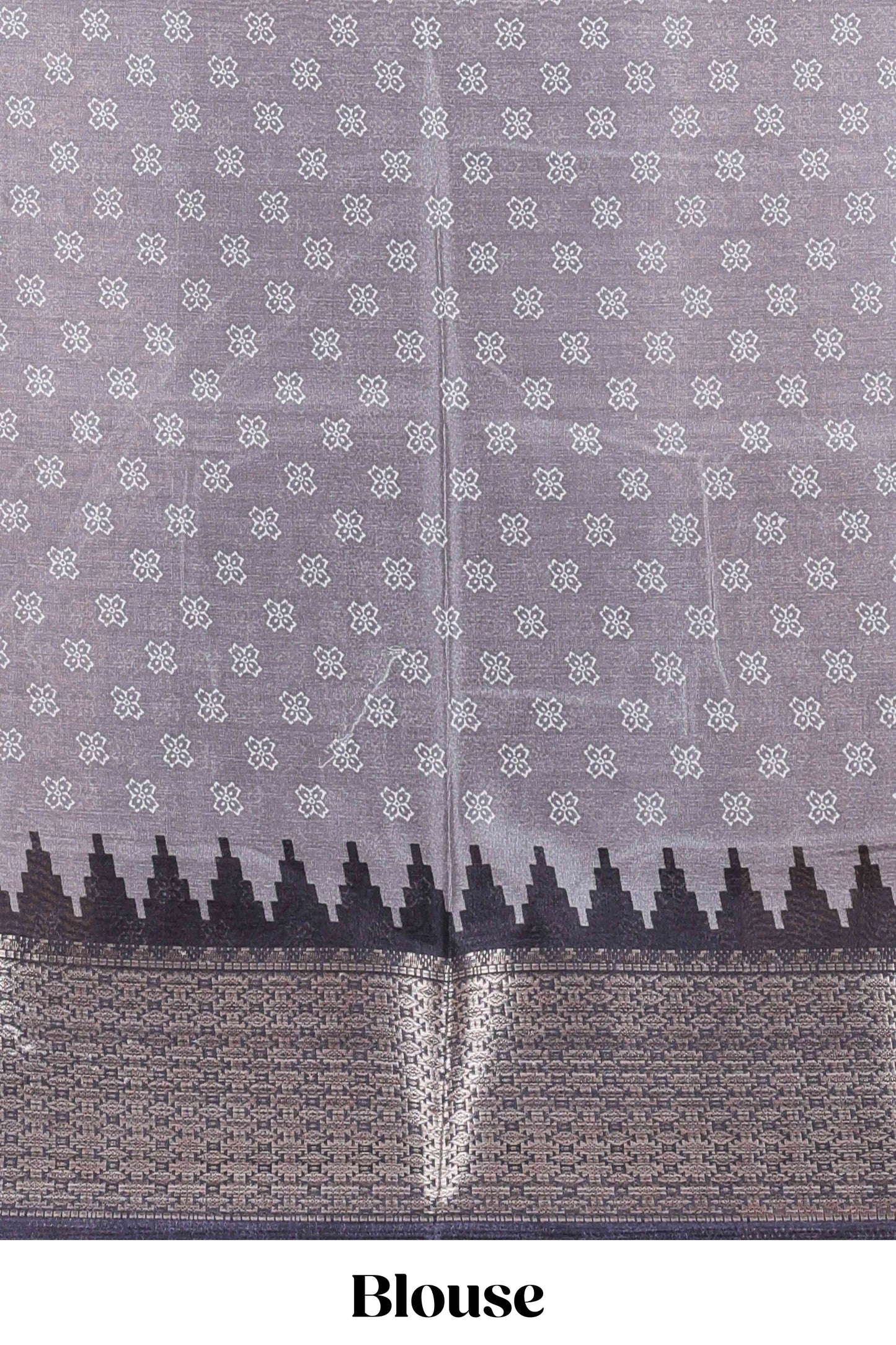 Grey Semi Dola Silk Body Bandhini Style With Jacquard Border