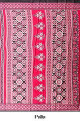 Red Modal Silk Saree The Body Has Ajrakh Design The Pallu Are Highlighted Vibrant Red Printed Along With Ajrakh Print Blouse