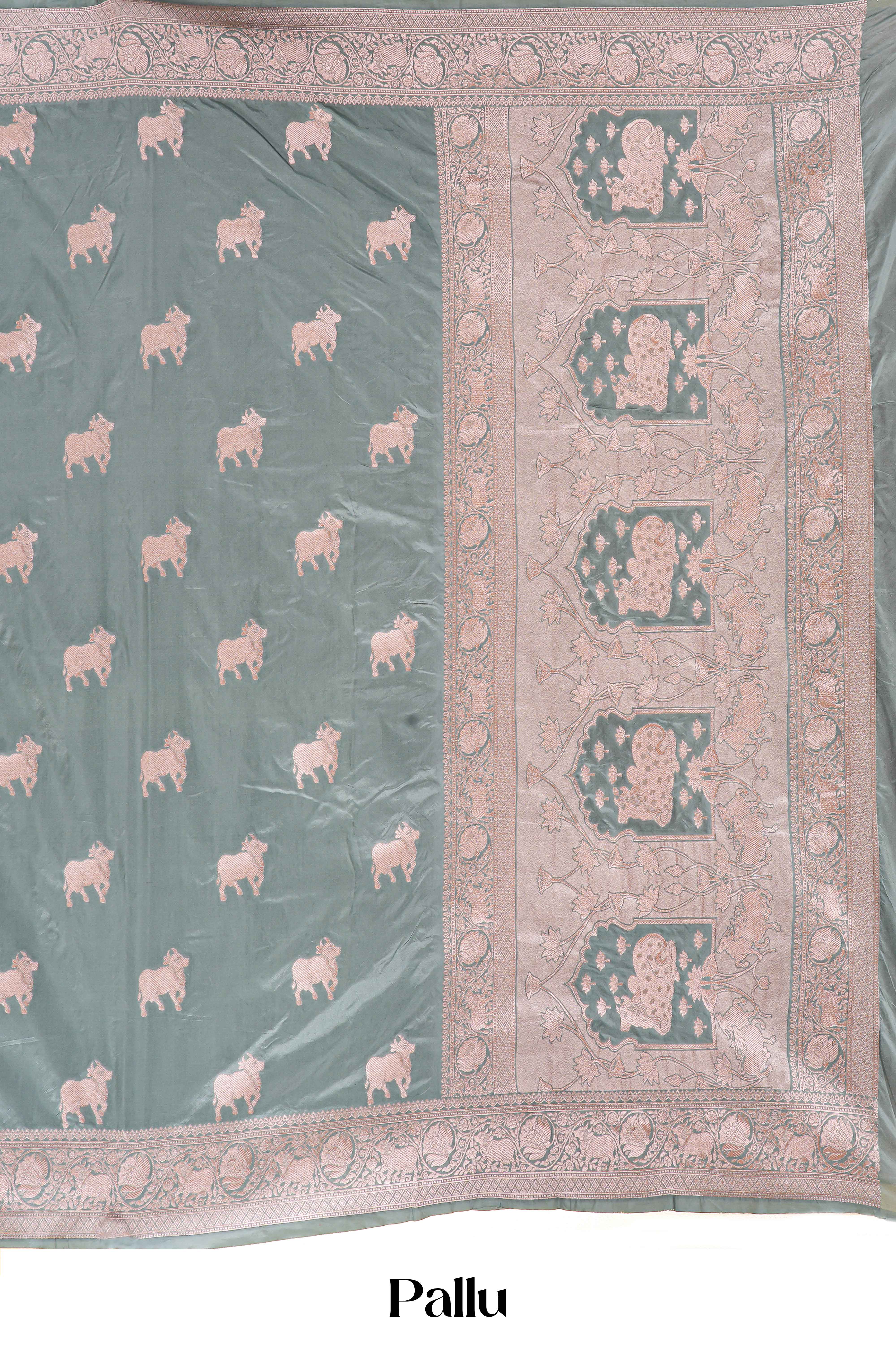 pastel green saree