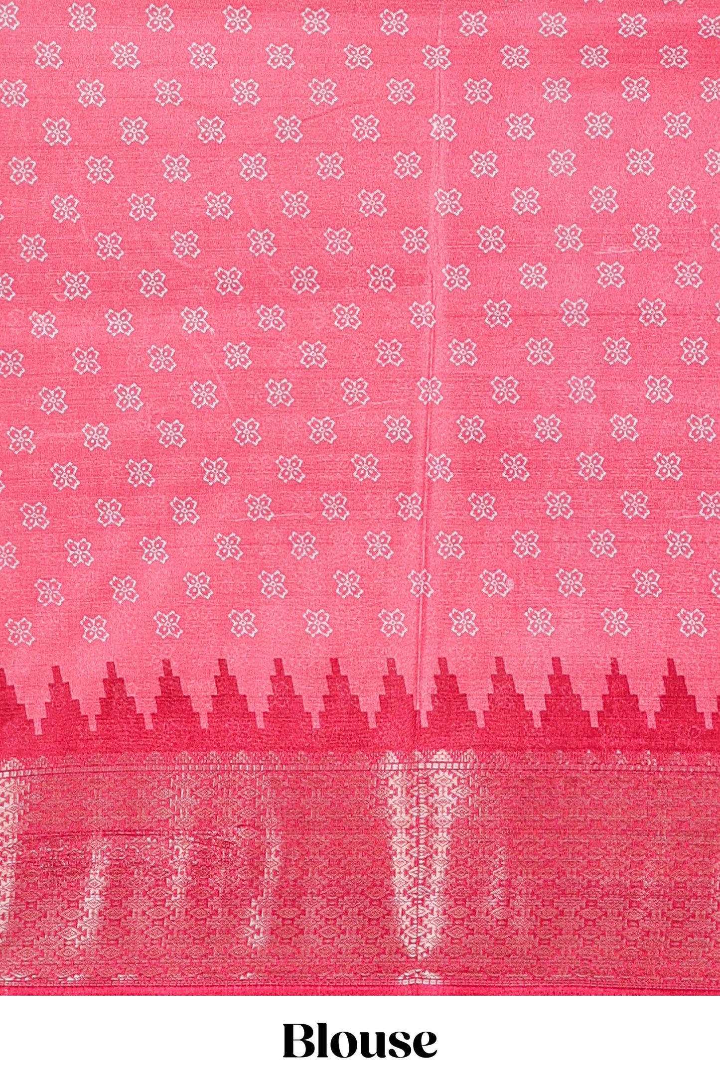 Pink Semi Dola Silk Body Bandhini Style With Jacquard Border