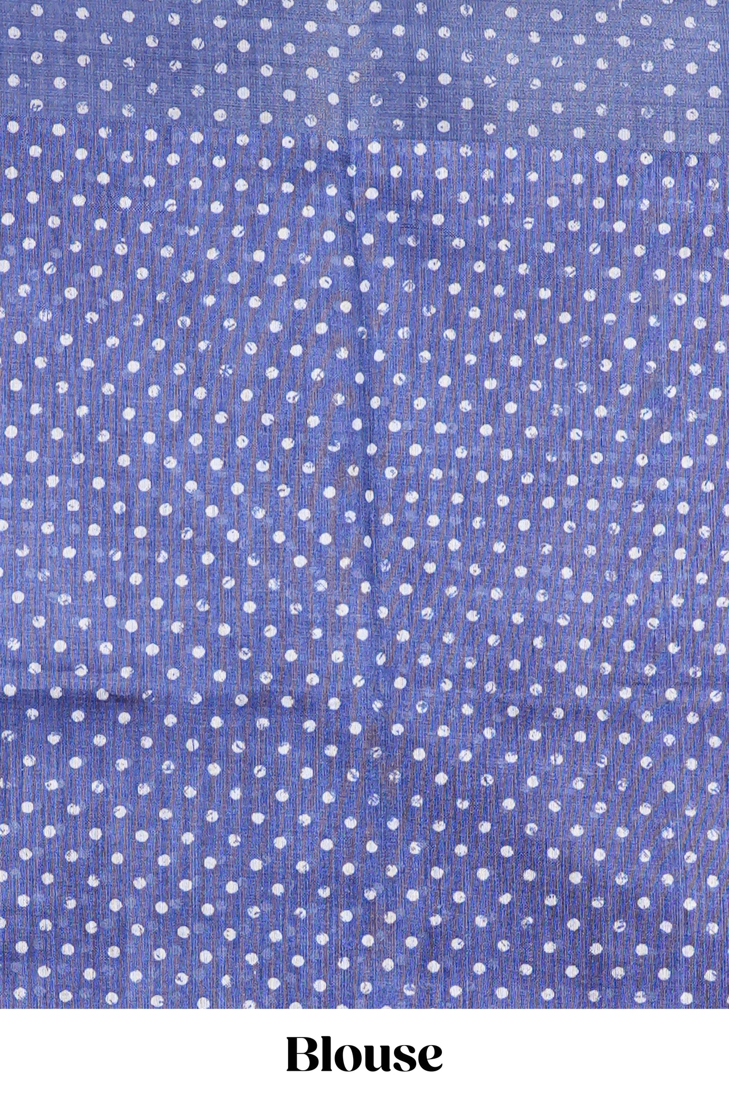 Blue floral and geometric print south cotton saree with self border and matching blouse