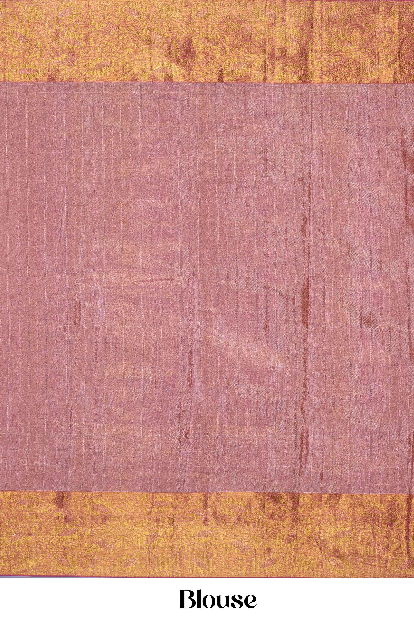 Peach And Ivory Checked Kancheepuram Pattu With Contrast Zari Border