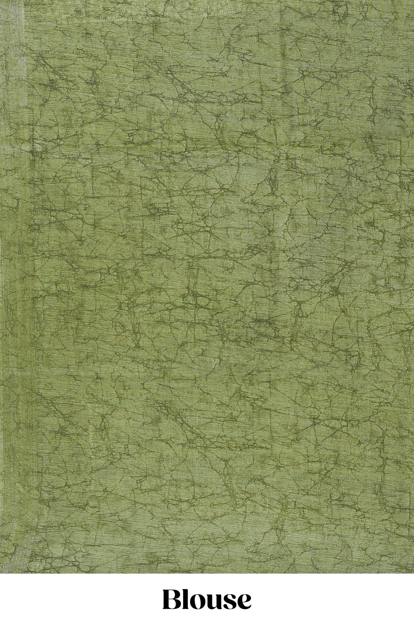 Green south cotton saree with bandhini print body & pallu and silver bawanchi border