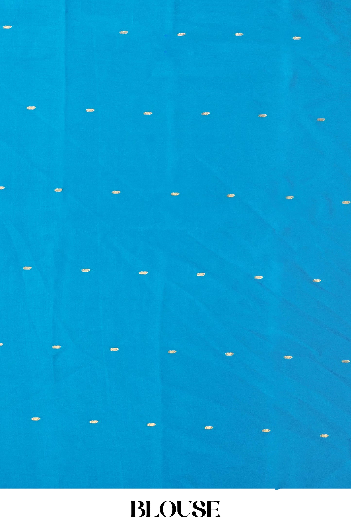 Pure Mysore Silk Saree in Rani Pink with Contrast Blue Zari Border, Body Buttas & Rich Blue Pallu