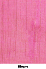 Bright pink warli printed semi tussar sareewith contrast warli printed pallu and matching blouse