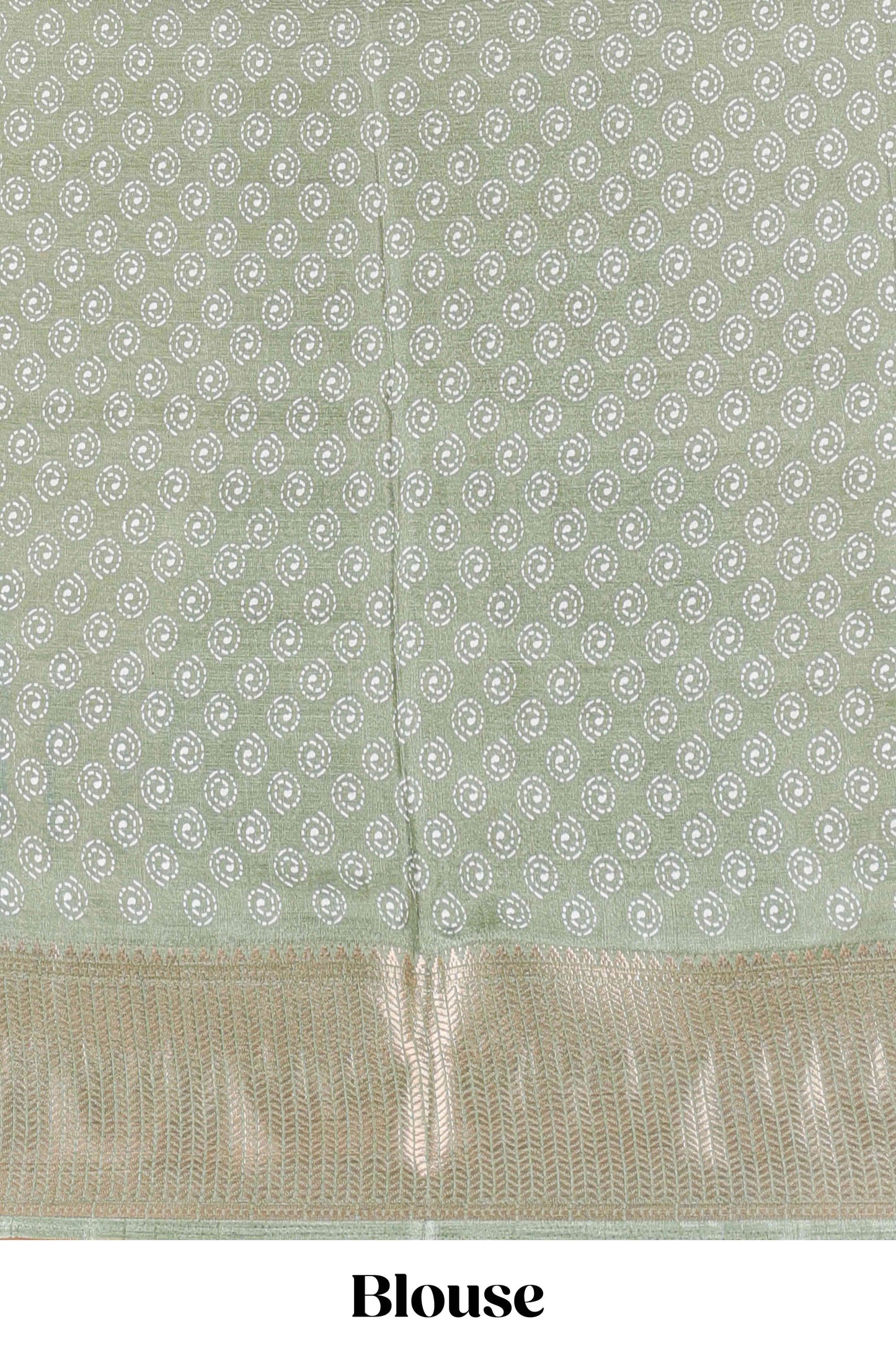 Powder Green Semi Banaras Dola Silk Floral Printed With Jacquard Border