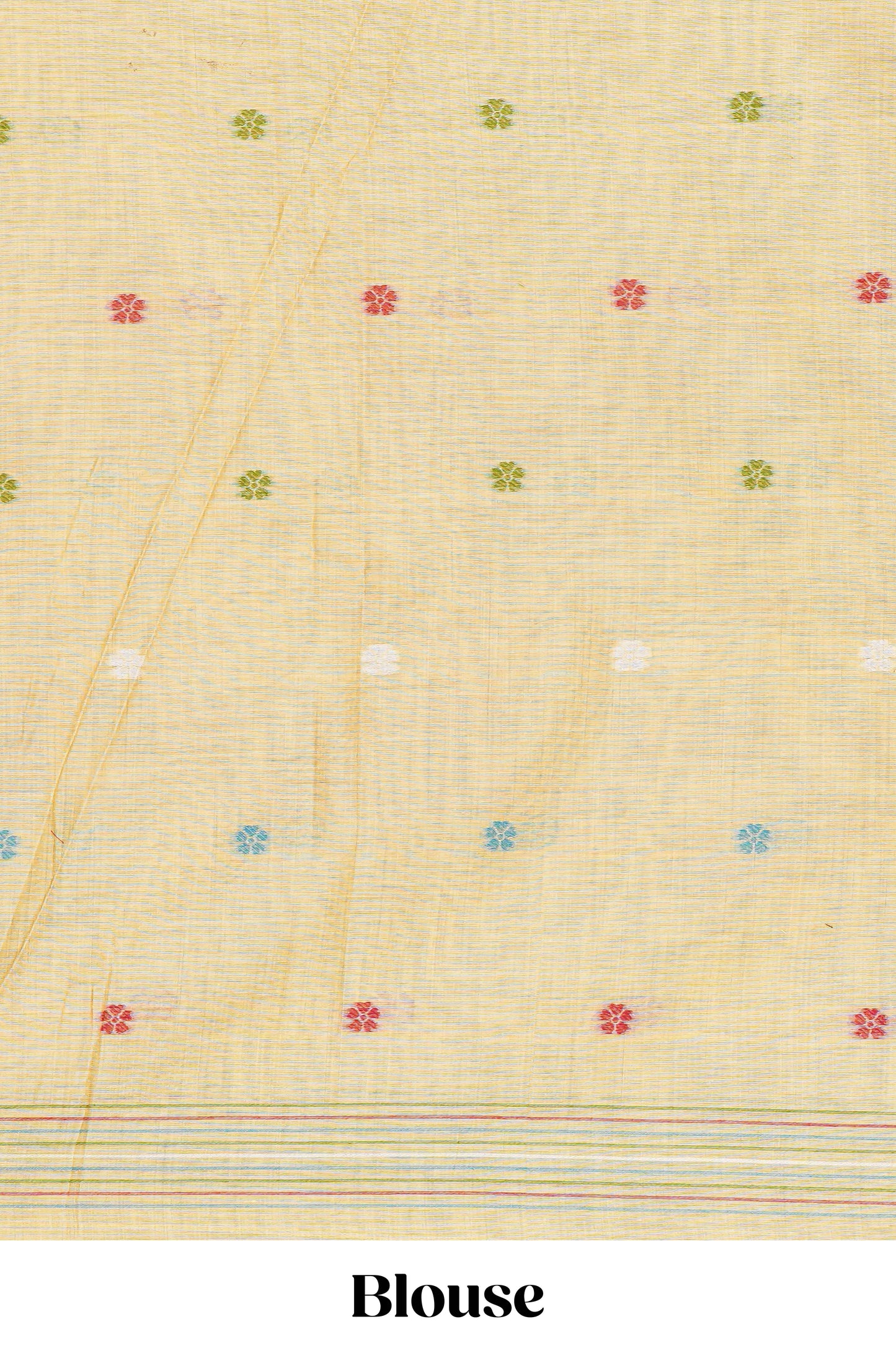 Borderless sandal floral and birds design munga cotton saree with floral and crane printed pallu and matching blouse